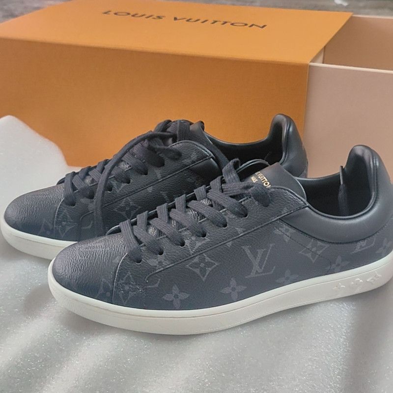 Louis Vuitton Louis Vuitton Black Gray Low-Top Fashion Sneakers 0079 Size US 8.5 / EU 41-42 - 1 Thumbnail