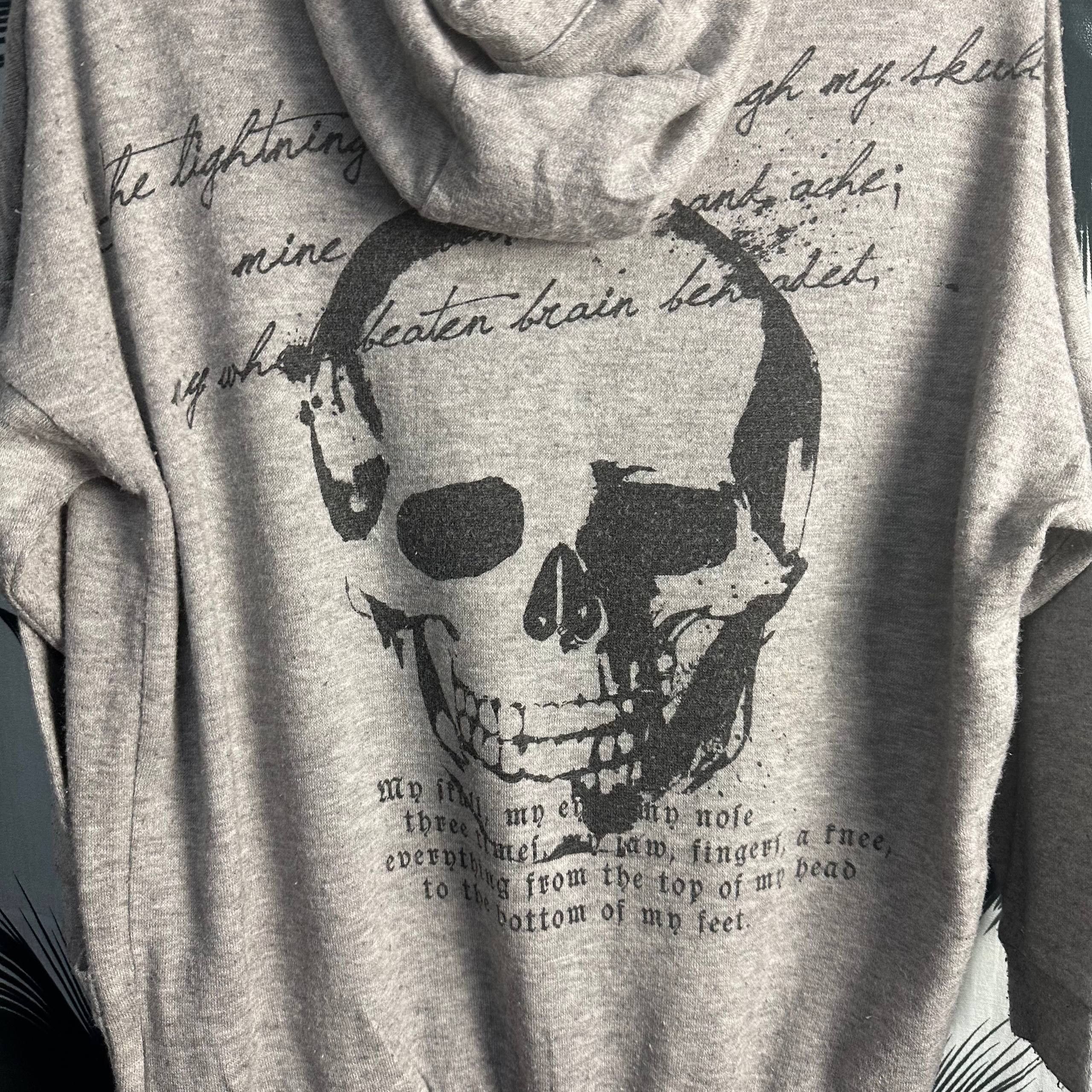 If Six Was Nine 2000s Ryu Ryu Skull Poem Pullover Hoodie Size US L / EU 52-54 / 3 - 4 Thumbnail