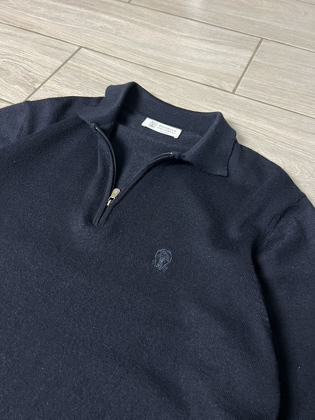Brunello Cucinelli Brunello Cucinelli Wool Pullover Zip Old Money L Size Size US L / EU 52-54 / 3 - 9 Thumbnail