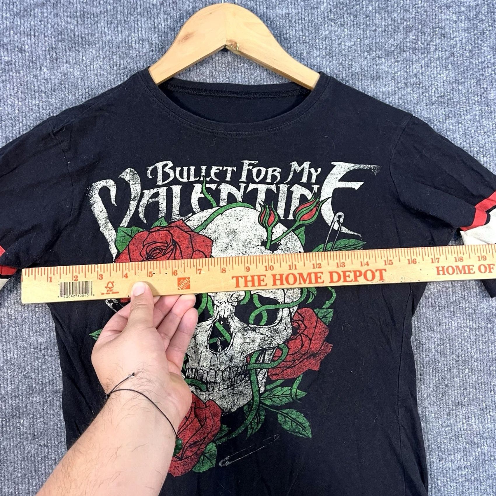 Gildan VINTAGE Bullet For My Valentine Women's T-Shirt Black Small Crew Neck Short Sleeve Skull Rose Graphic Girls S Size S / US 4 / IT 40 - 3 Thumbnail