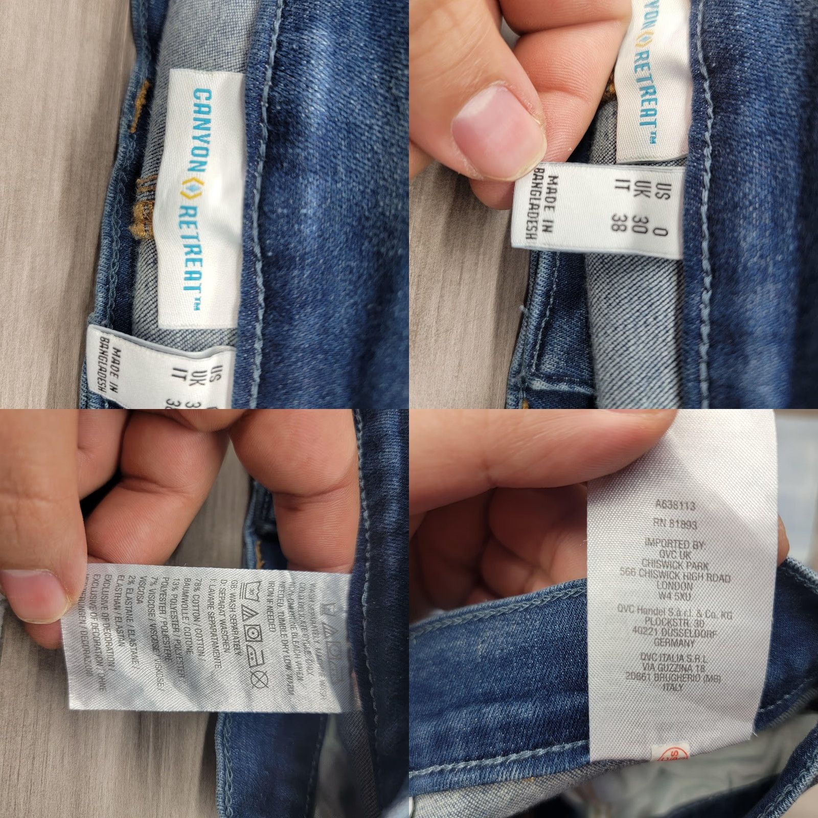 Denime Canyon Retreat Jeans Womens 0 Light Wash Blue Distressed Straight Stretch Denim Size 25" / US 0 / IT 36 - 9 Thumbnail