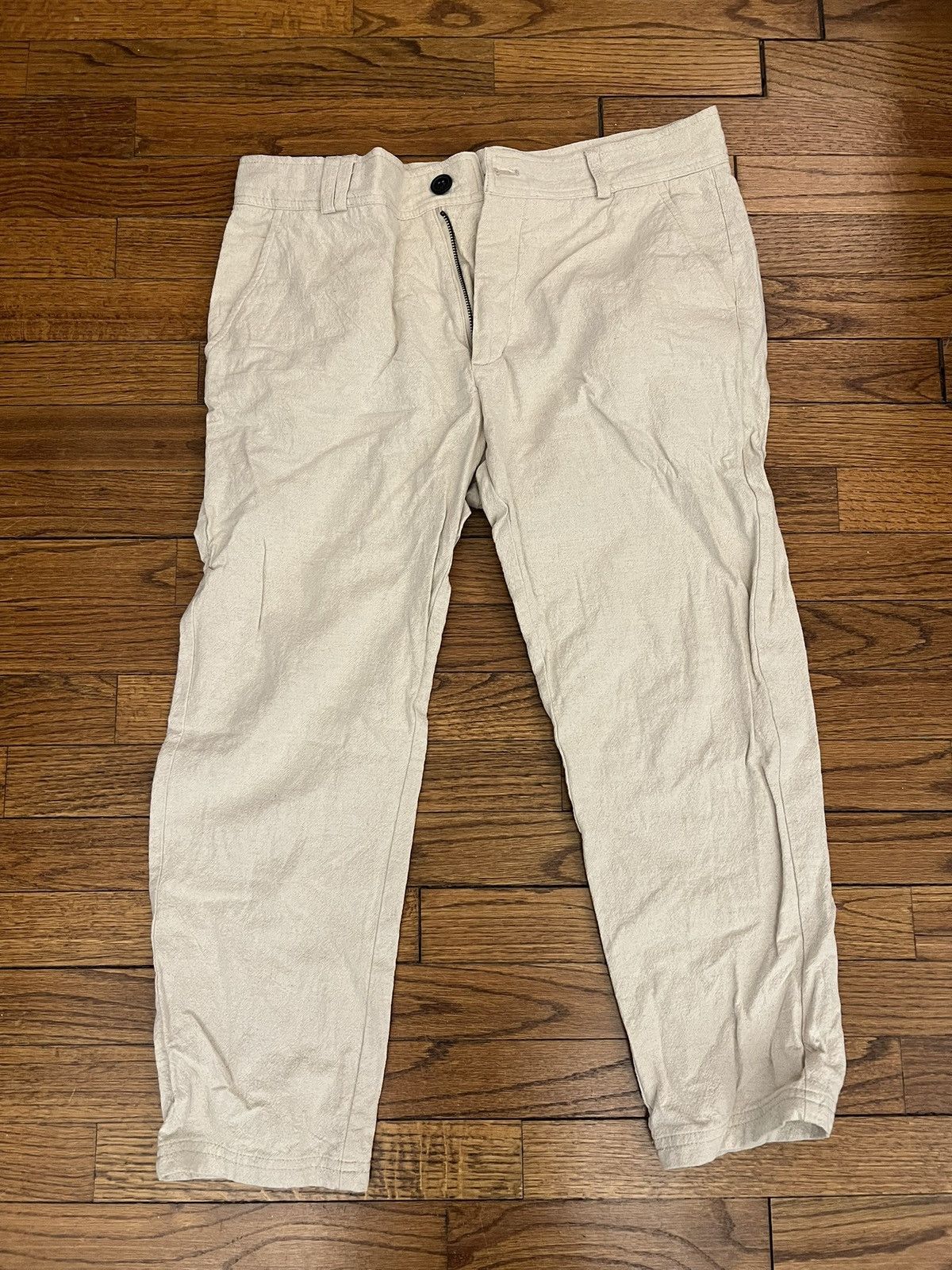I Love Ugly I Love Ugly mens beige white slim kobe cropped pants Size US 33 - 1 Thumbnail