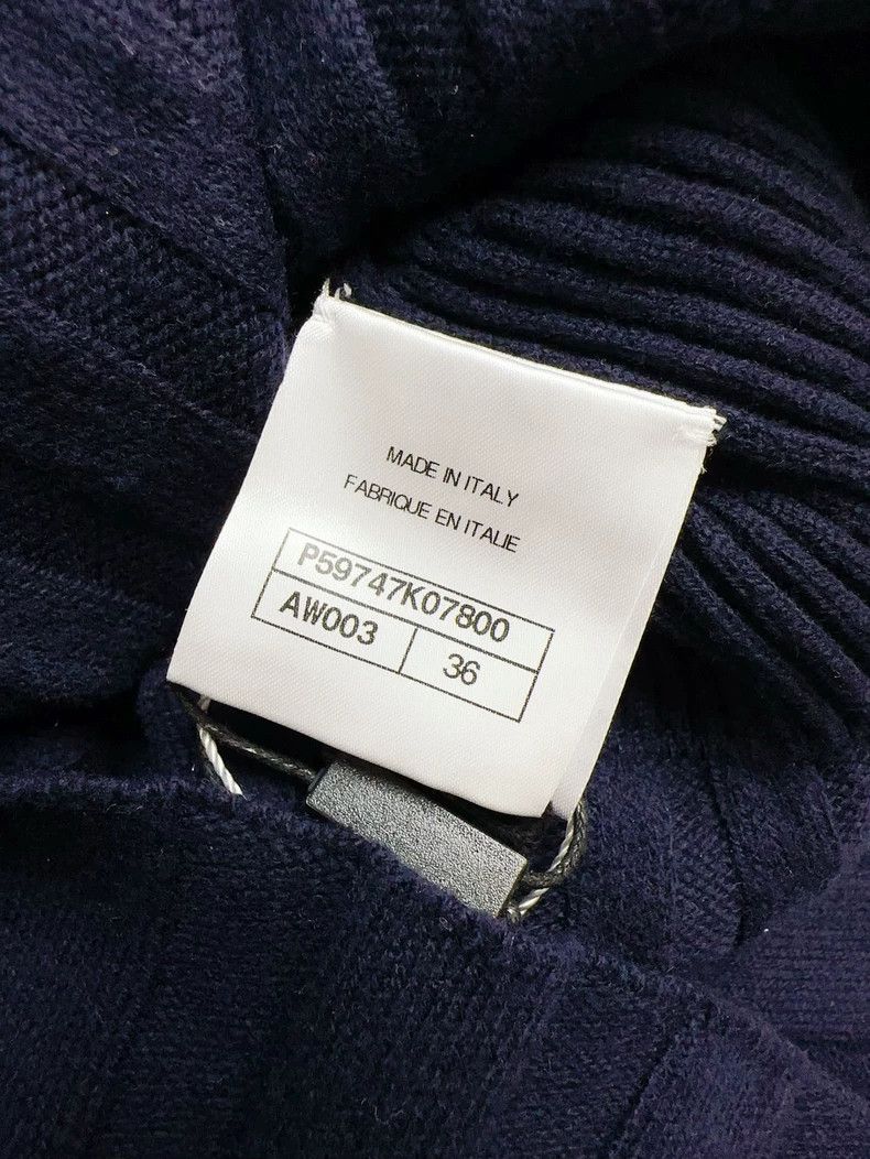 Chanel Chanel Dark blue vertical striped cashmere dress Size XS / US 0-2 / IT 36-38 - 7 Thumbnail
