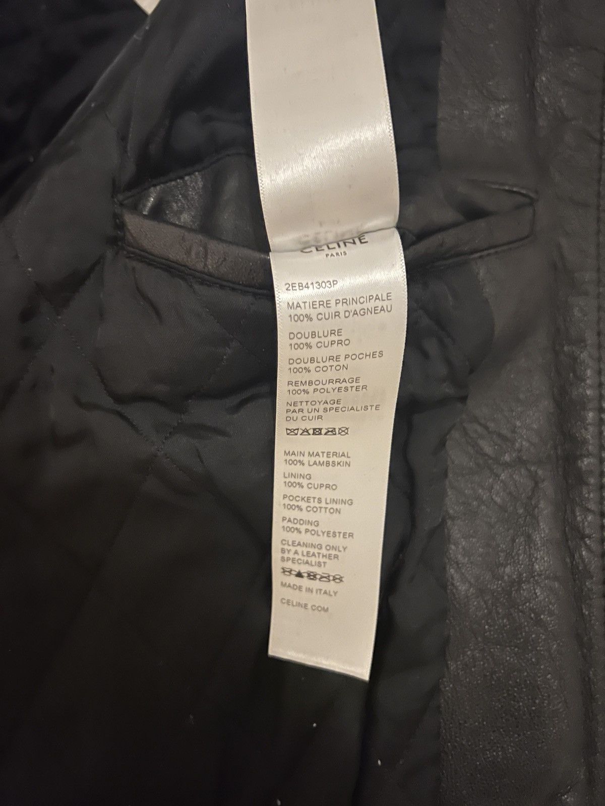 Celine CELINE x Hedi Slimane Leather Logo Bomber Jacket Size US M / EU 48-50 / 2 - 10 Thumbnail