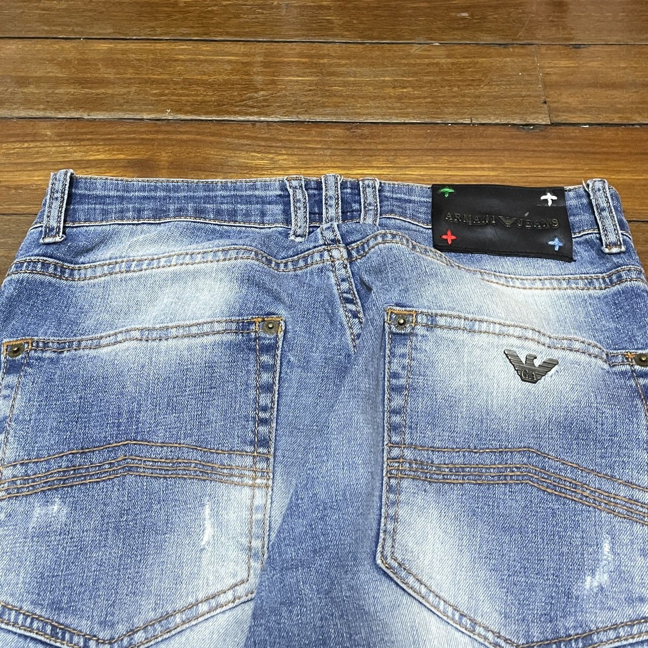 Giorgio Armani Rare Design Vintage Brand Giorgio Armani Ripped Jeans 2000s Size US 29 - 4 Thumbnail