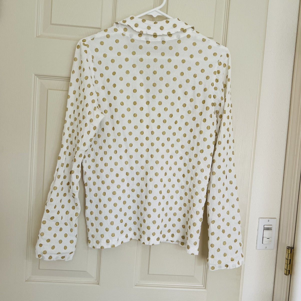 Tsumori Chisato Tsumori Chisato Gold Polka Dot Crinkle Gauze Blouse Japan Size S / US 4 / IT 40 - 4 Thumbnail