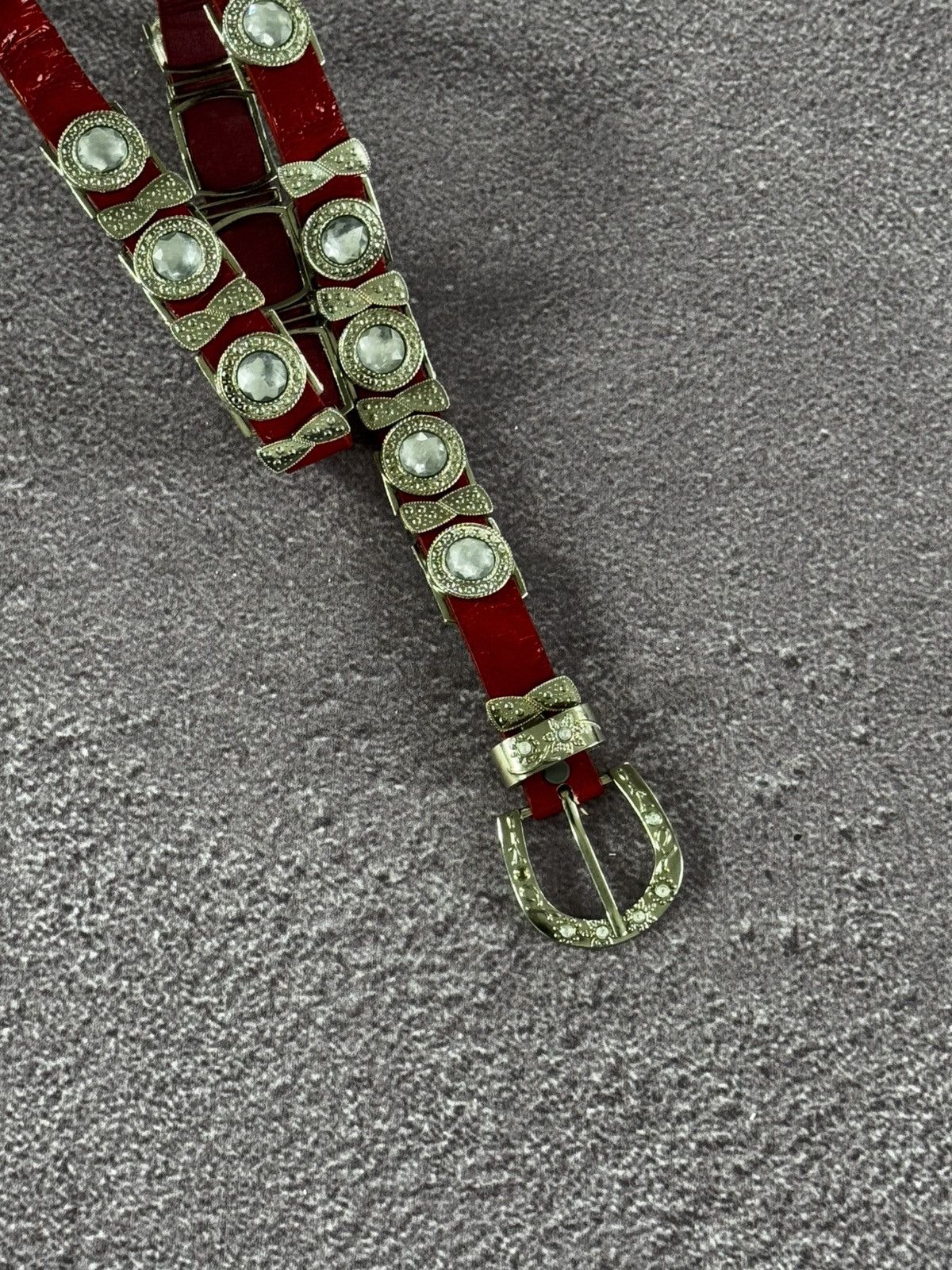 Hysteric Glamour Vintage Leather Belt with rhinestones and Glam design Size ONE SIZE - 2 Thumbnail