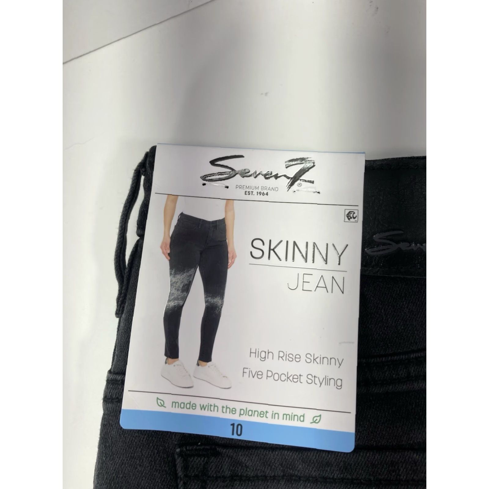 Vintage Seven7 Jeans Women Size 10 30X30 Black Denim High Rise Stretch NWT Skinny Size 32" / US 10 / IT 46 - 4 Thumbnail