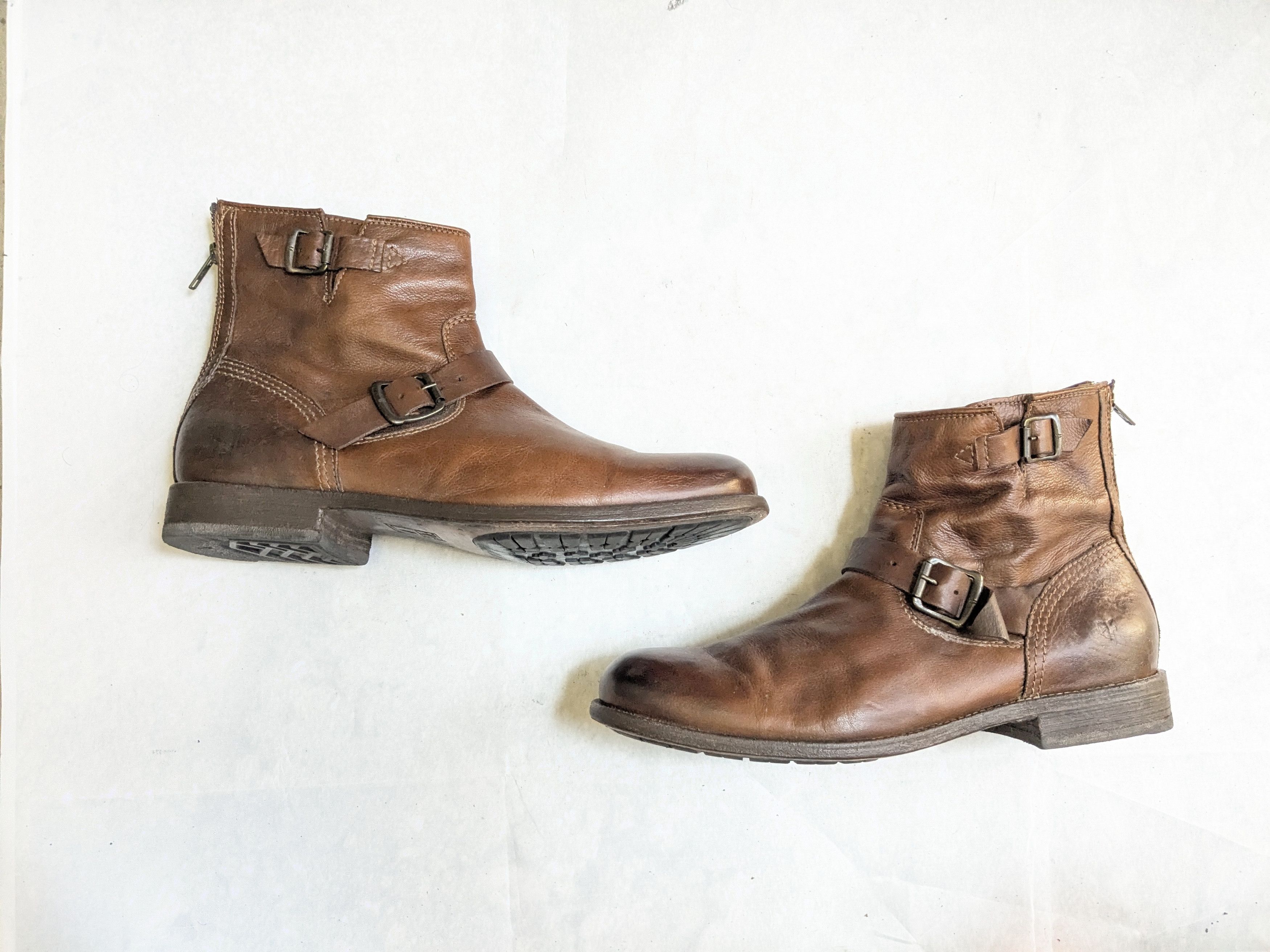 Frye Frye Engineer Boots Brown 12 D Leather Buckle Strap Size US 12 / EU 45 - 1 Thumbnail