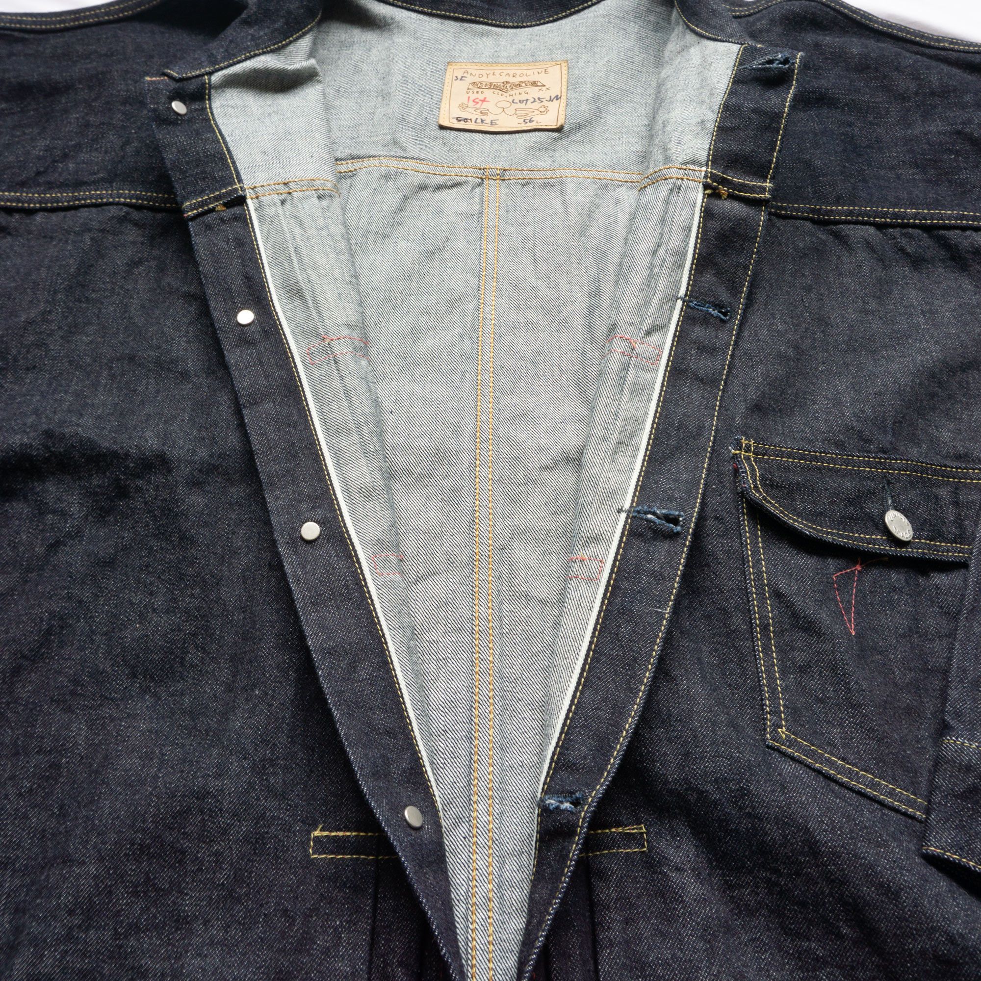 Japanese Brand ANDY & CAROLINE Type-I Denim Jacket One-washed Super Big Size US XXL / EU 58 / 5 - 7 Thumbnail