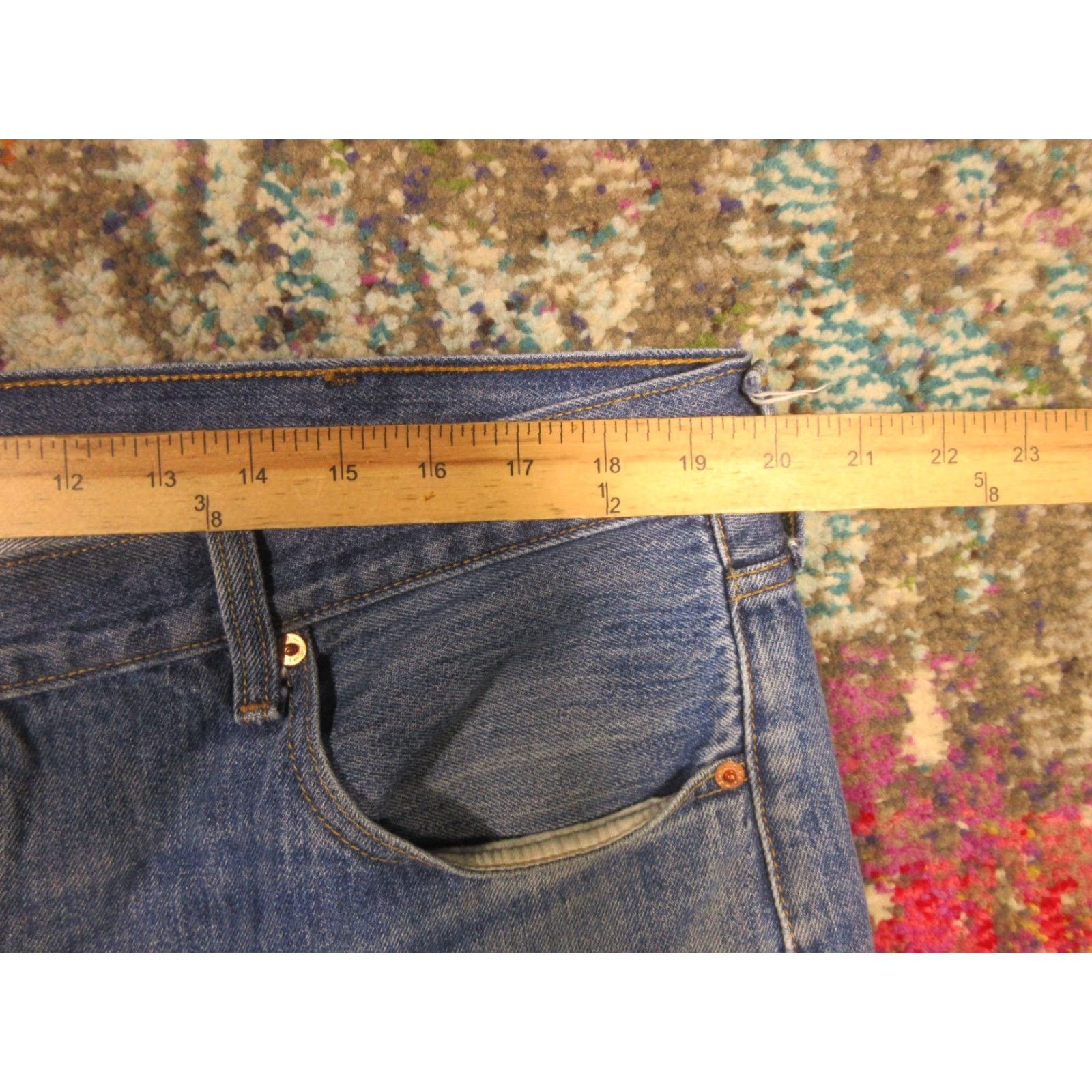 Levi's LEVI'S 501 Jeans 40x30 Original Fit Denim Jeans Button Fly Mid Rise Blue Mens Regular 40 Inseam 30 Distressed Logo Classic USA Vintage-Not-Applicable Size US 40 / EU 56 - 6 Thumbnail