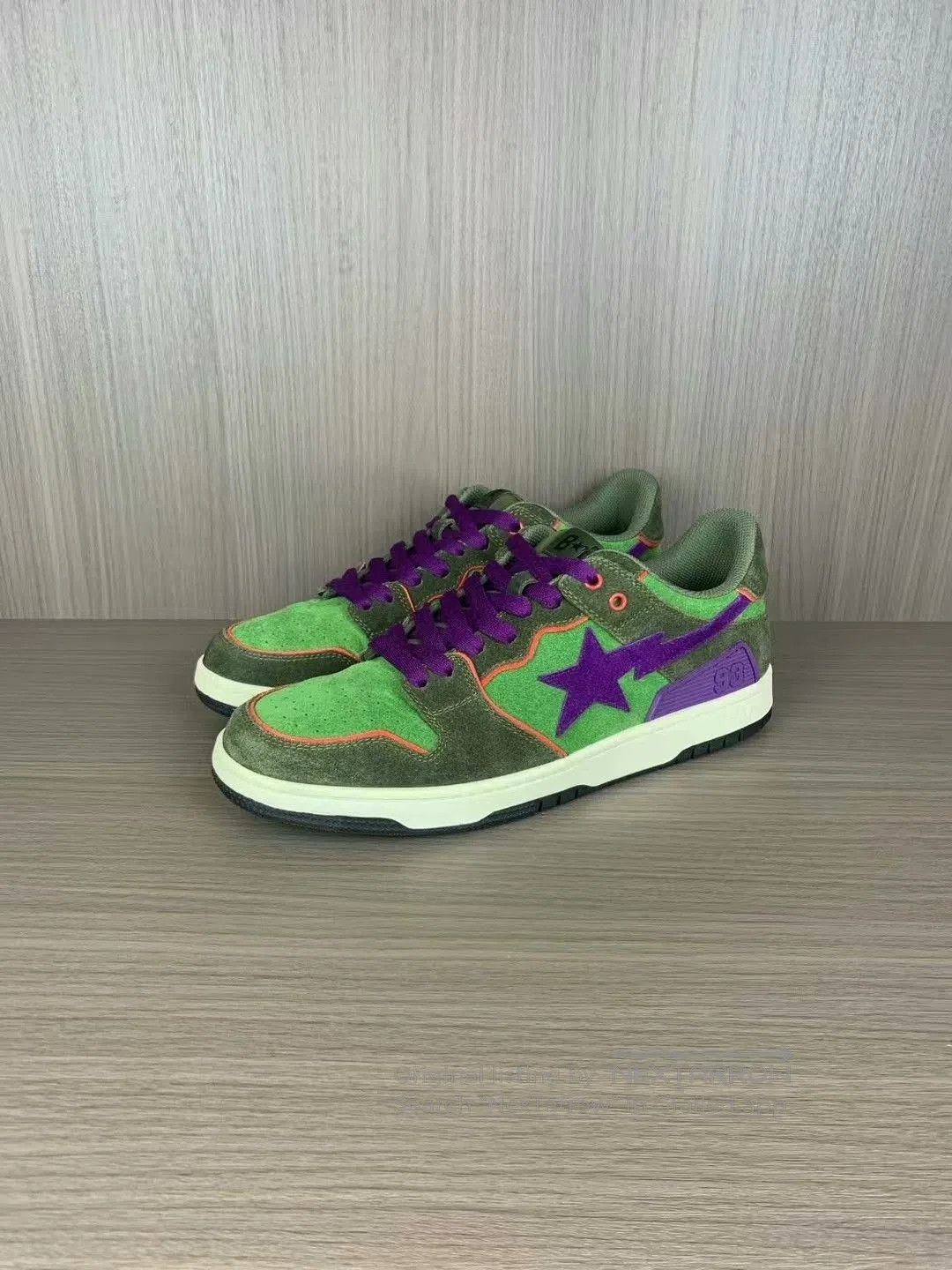 Bape bape sk8 green purple sneakers with original box. Size US 11 / EU 44 - 1 Thumbnail