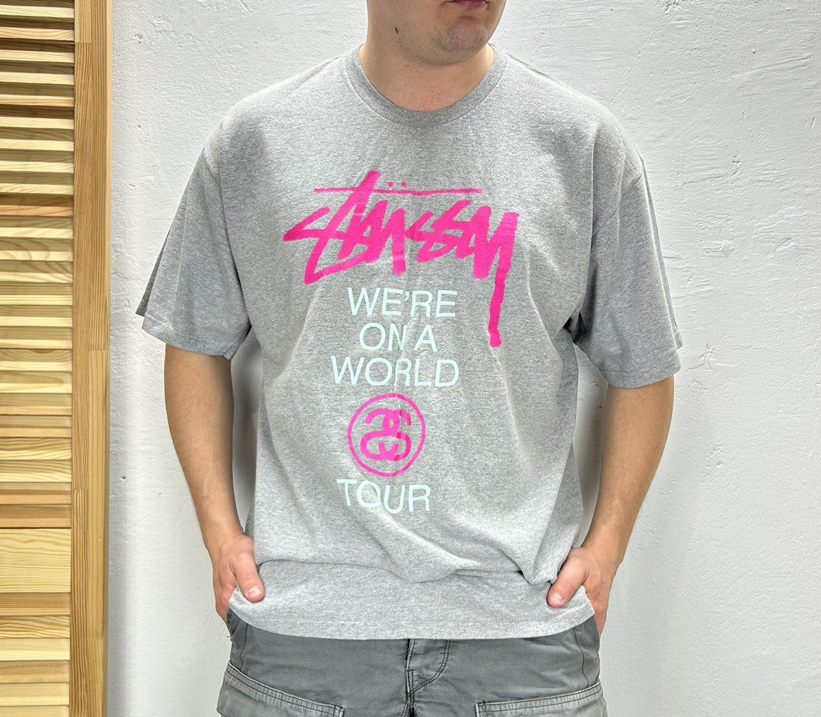 Stussy × Vintage Vintage 80s Stussy Tribe Era Stick Man Art