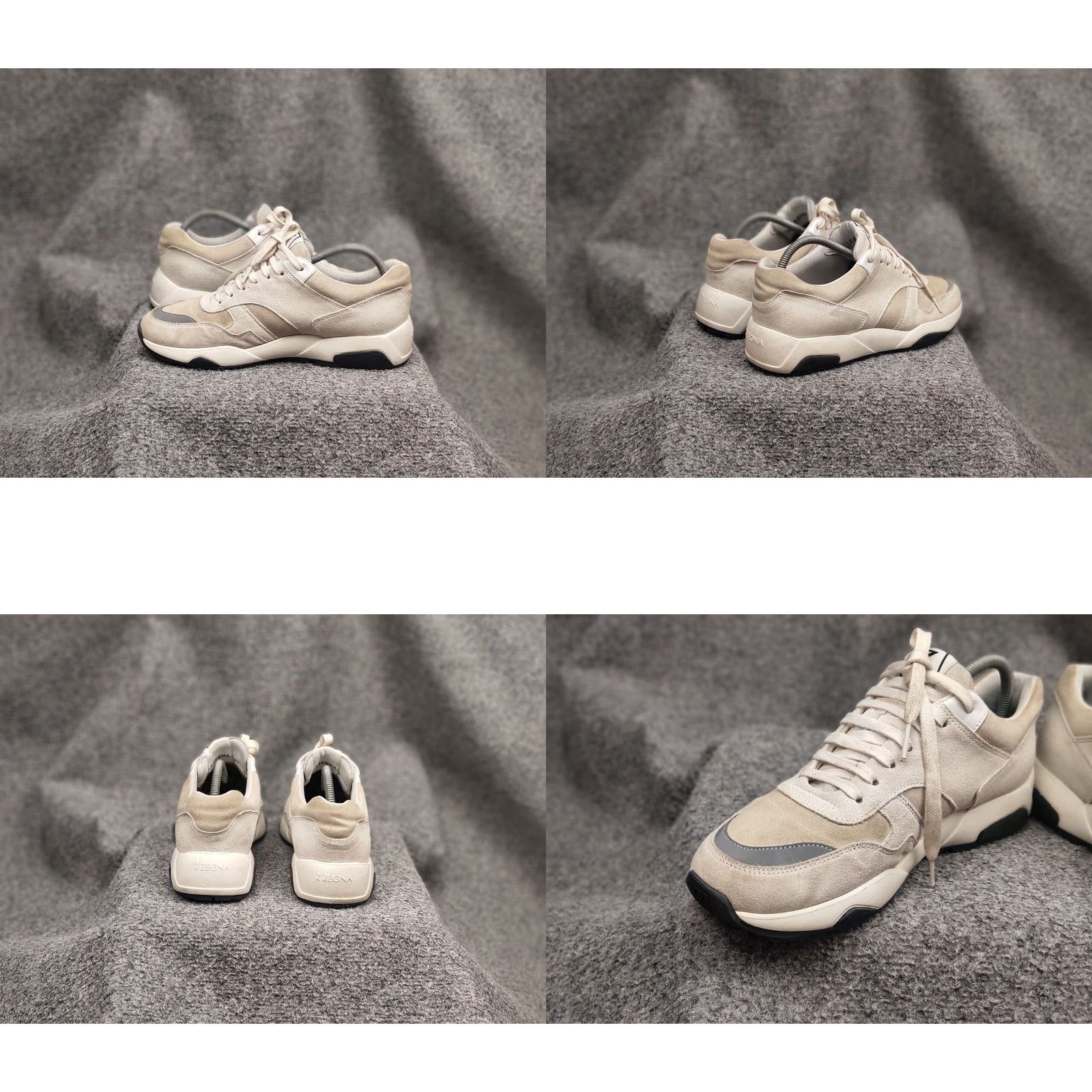 Ermenegildo Zegna Z Zegna Design Suede Leather Beige low top Lace Up Sneakers Men US 9.5 Leather Lining Casual Designer Style Thanksgiving? Size US M / EU 48-50 / 2 - 9 Thumbnail