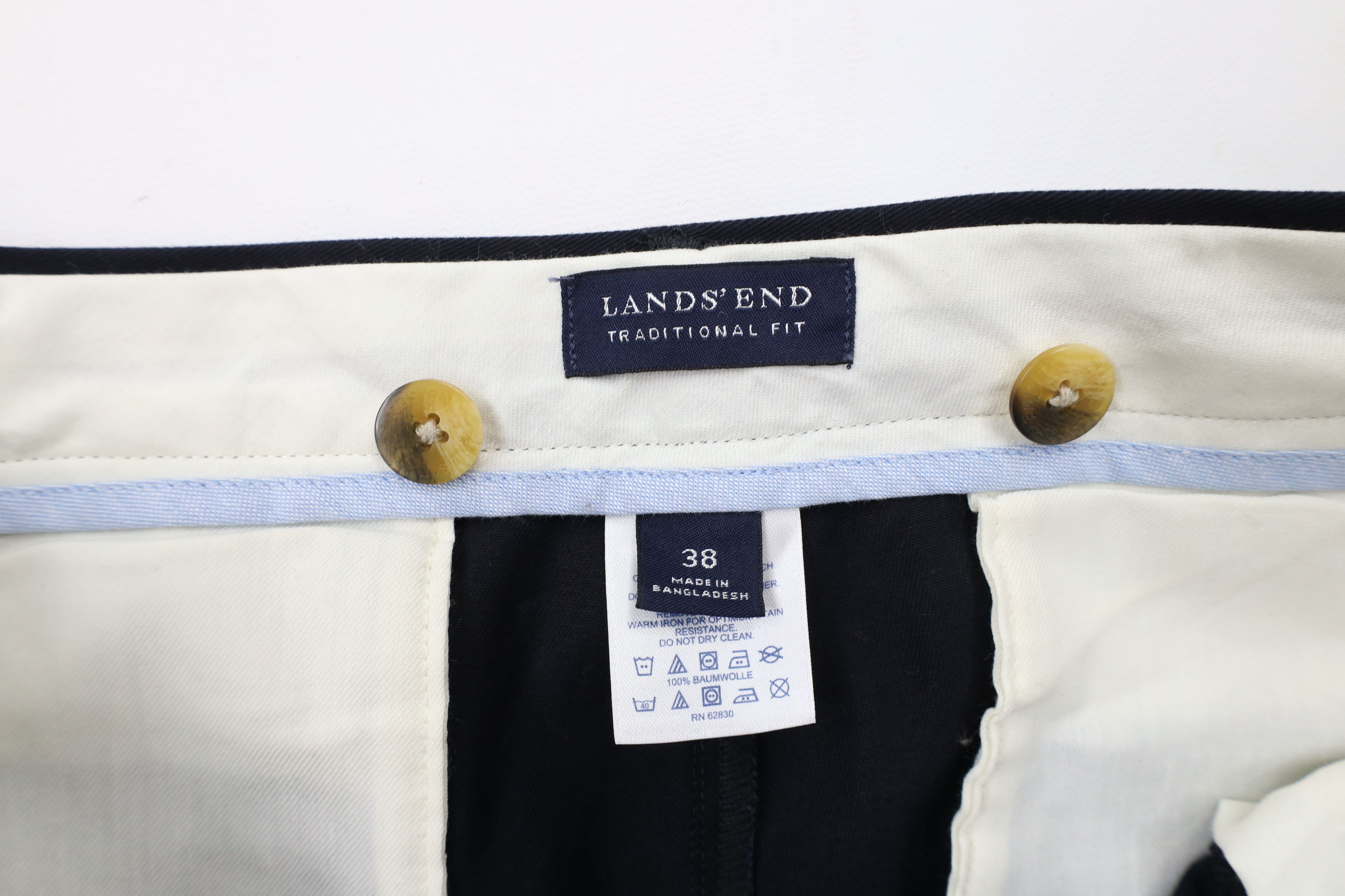 Lands' End × Vintage Vintage 90s Lands End Cotton Pleated Cuffed Chino Pants Size US 38 / EU 54 - 6 Thumbnail
