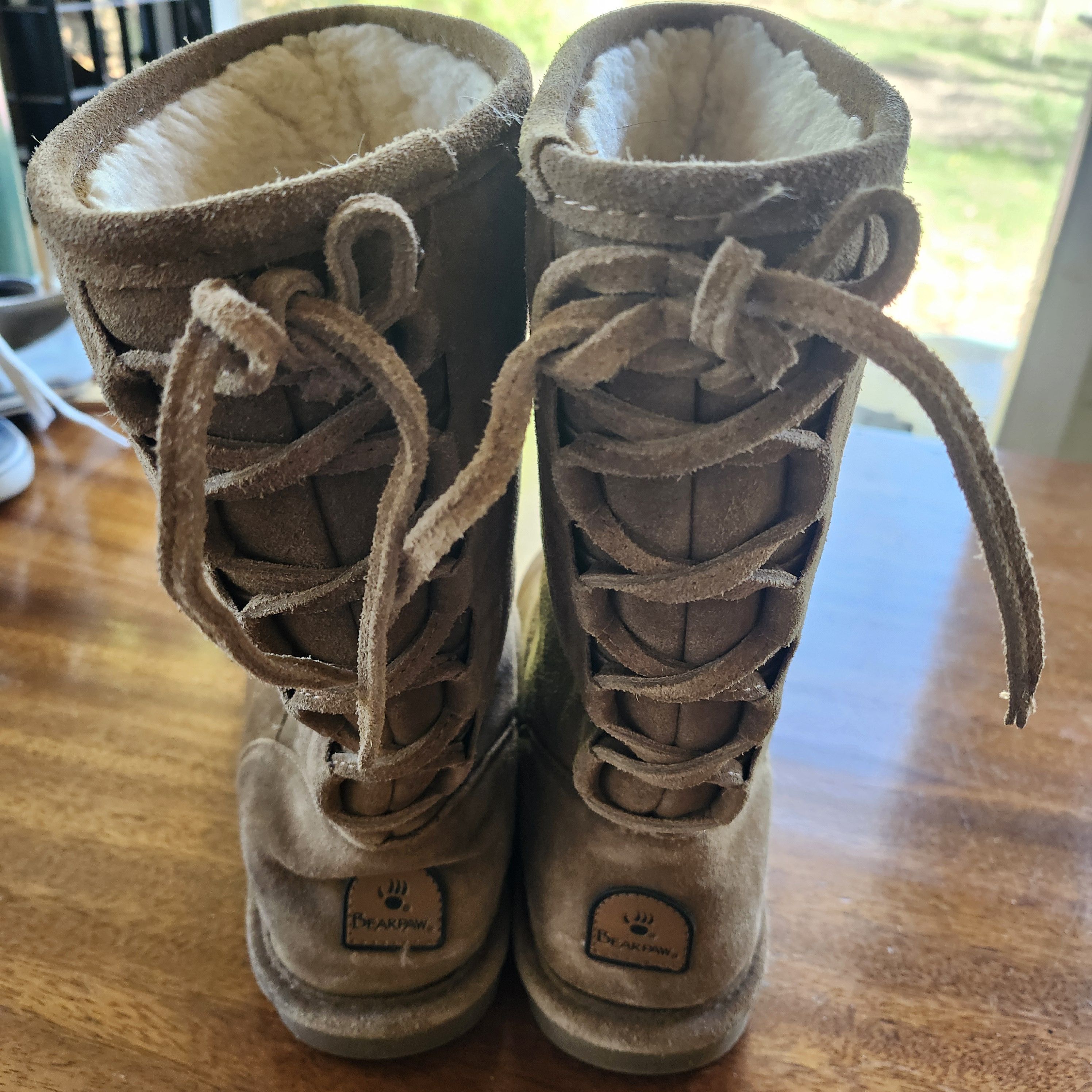 Other Bearpaw Women Brown Suede Lace Back Boots 9 Size US 9 / IT 39 - 2 Thumbnail