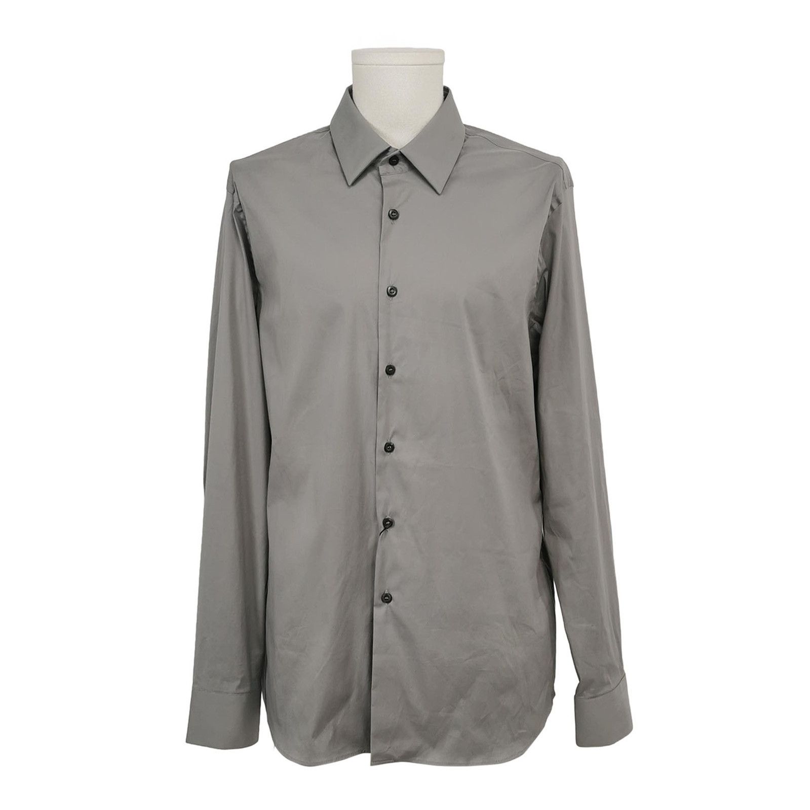 Prada Prada Gray Cotton Long Sleeve Shirt 0089 Size L / US 10 / IT 46 - 1 Thumbnail