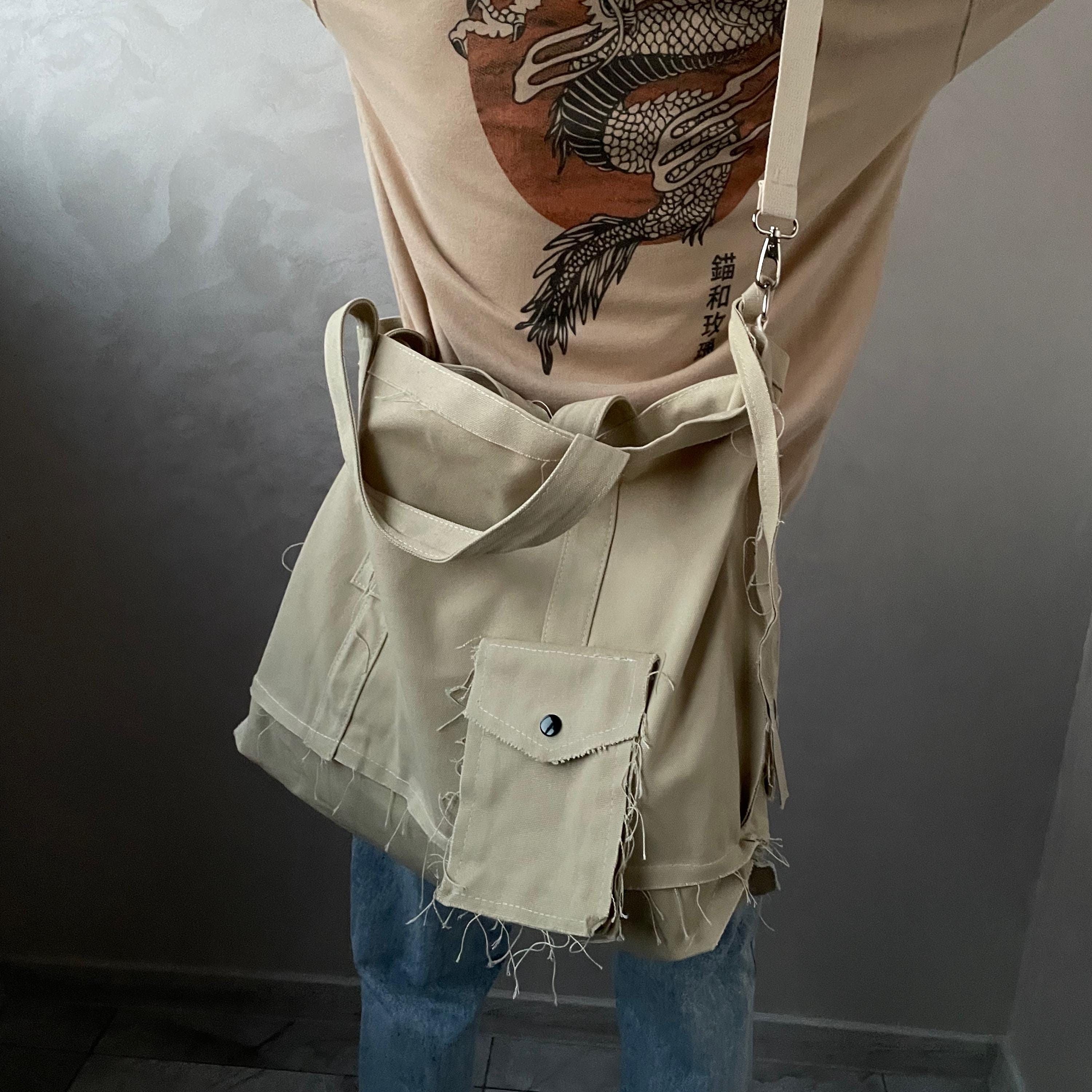 Other Large Canvas Messenger Bag y2k faded distressed crossbody Size ONE SIZE - 4 Thumbnail