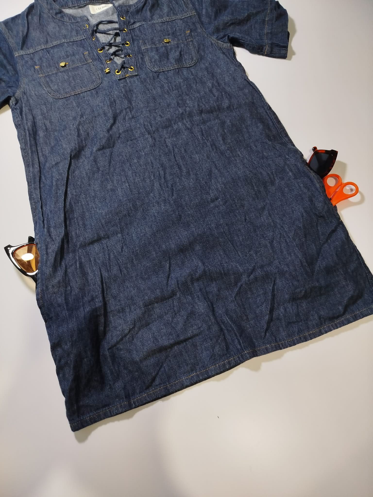 Celine CELINE Denim Lace-Up Dress Size M / US 6-8 / IT 42-44 - 9 Thumbnail