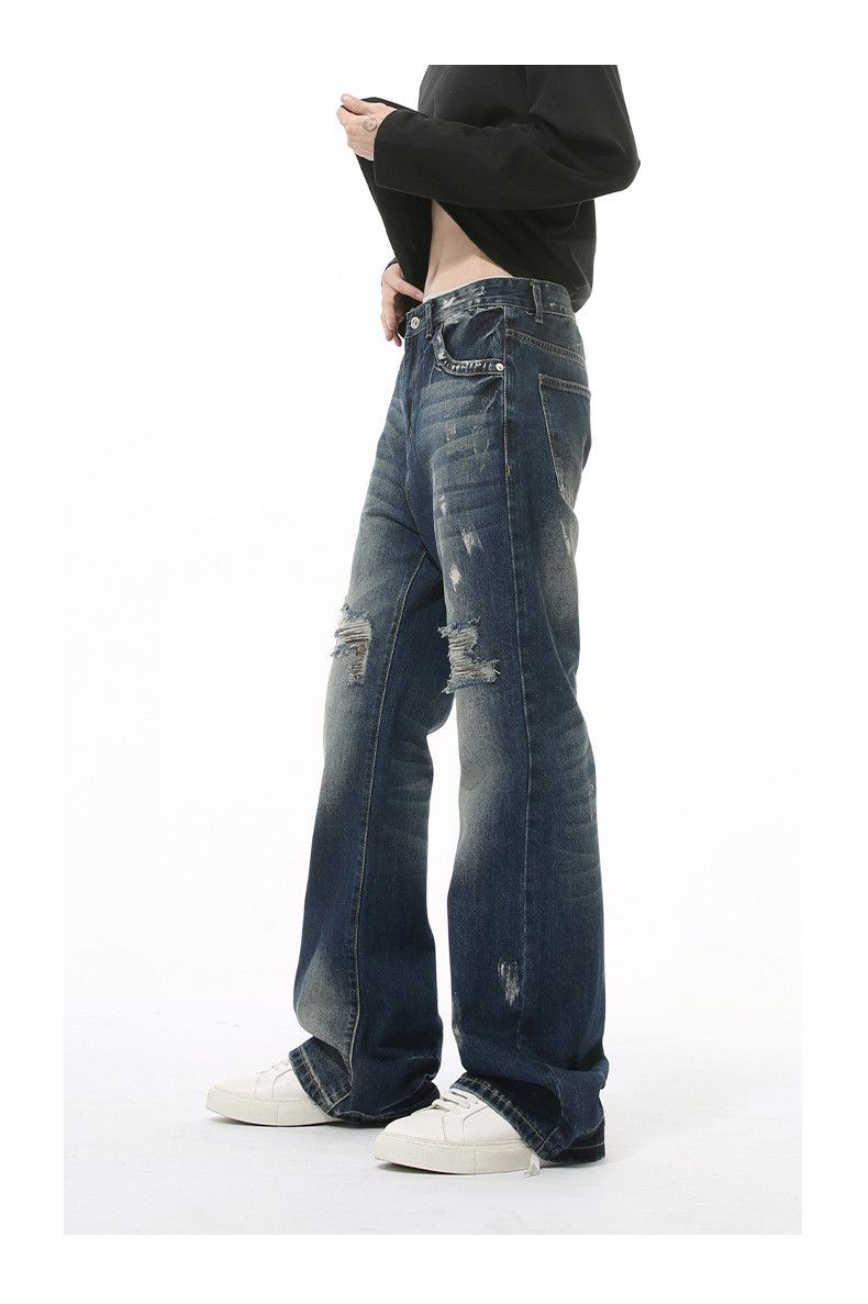 Japanese Brand × Jean American street style irregular tie-dyed flared loose jeans Size US 34 / EU 50 - 4 Thumbnail