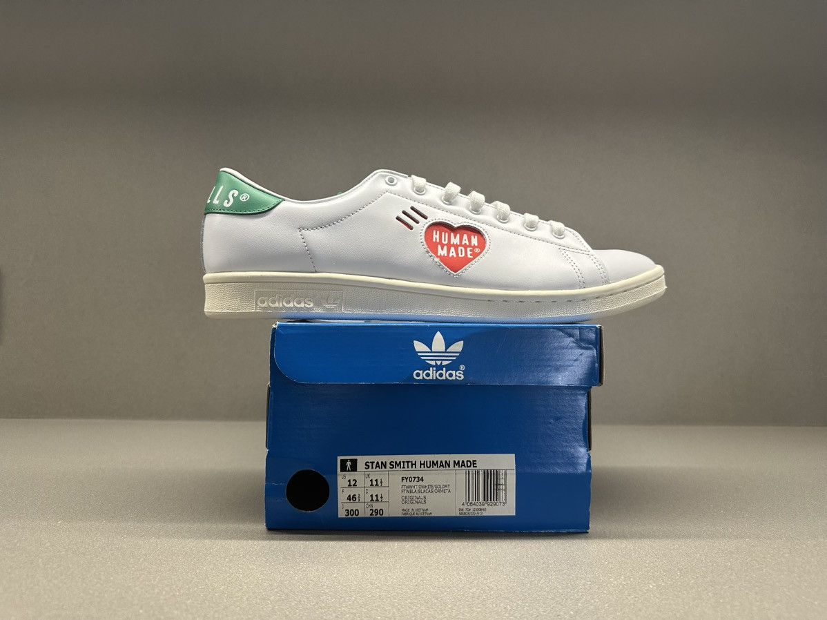Adidas × Pharrell Adidas Stan Smith Human Made White Green Size US 12.5 / EU 45-46 - 4 Thumbnail