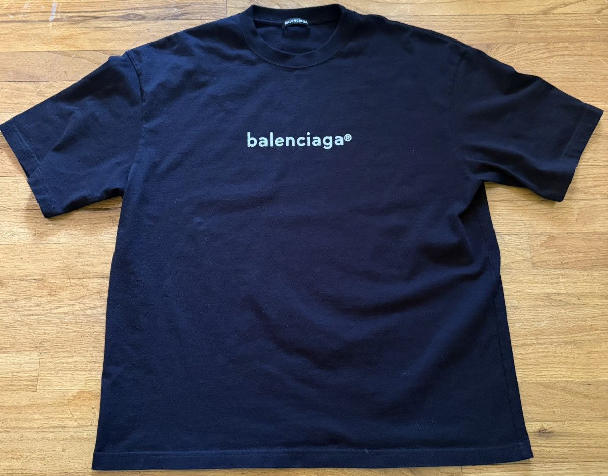 BALENCIAGA ロゴ Tシャツ ネイビーXXLサイズ 【公式通販】