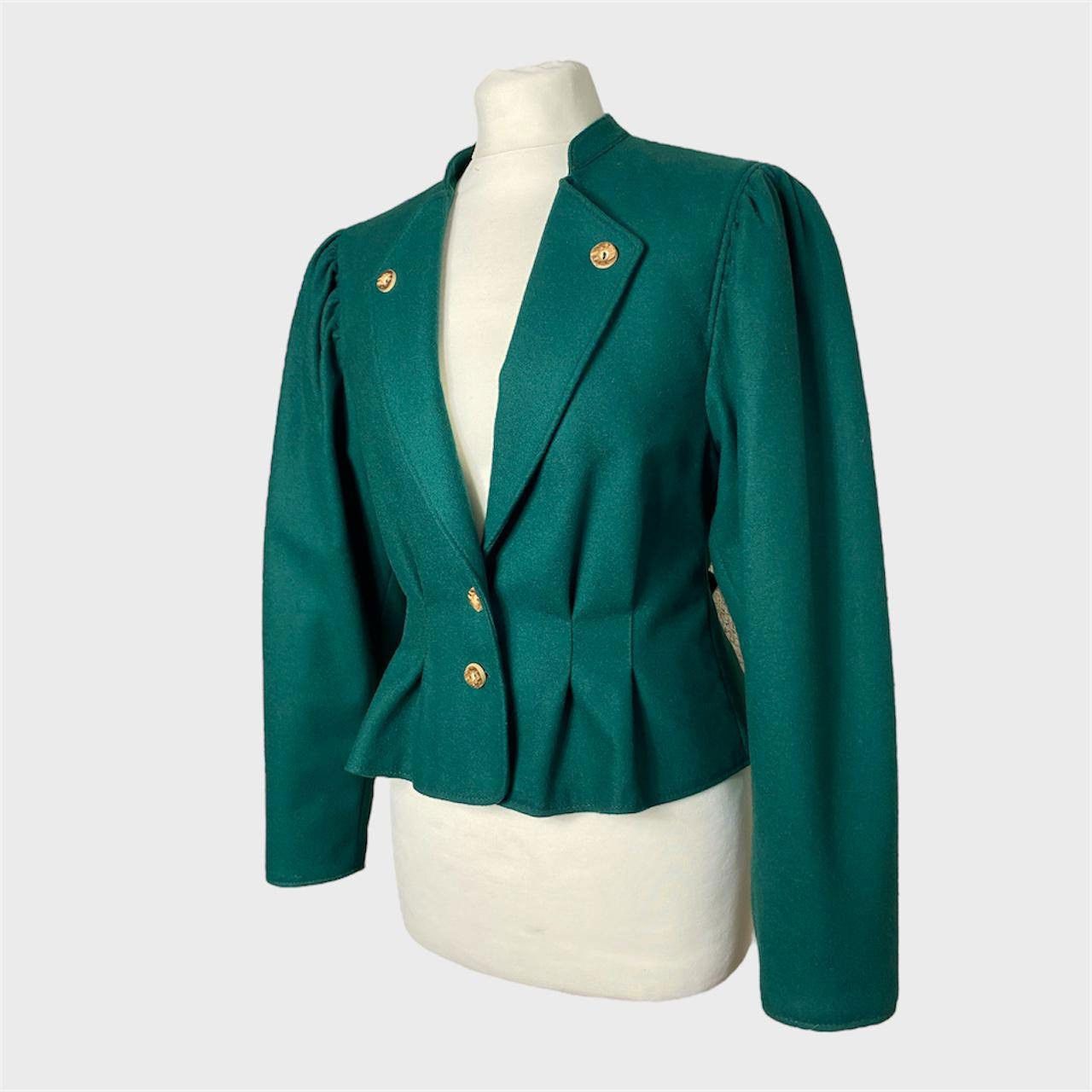 Other Vintage Green Wool Blazer Size S Defined Waist Jacket Size S / US 4 / IT 40 - 5 Thumbnail