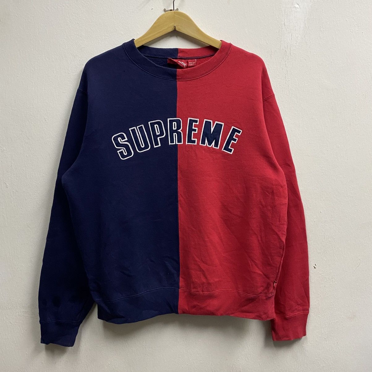 SUPREME SPLIT CREWNECK SWEAT SHIRT サイズ:L Supreme Split Crewneck Sweatshirt Black Men's - FW18 - US