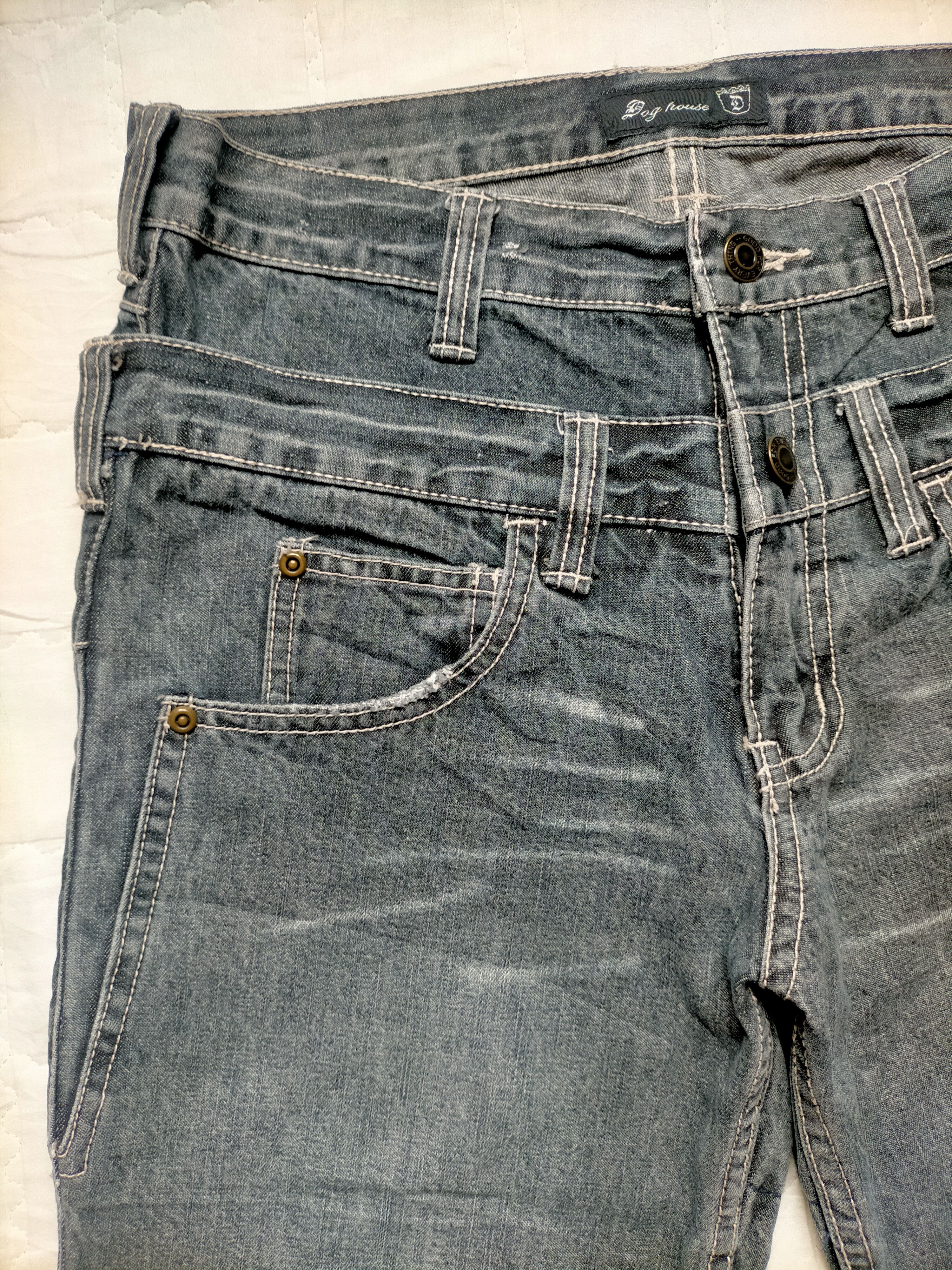 Le Grande Bleu (L.G.B.) 🔥Rare Dog House Double Waist Buckleback Black jeans Size US 32 / EU 48 - 5 Thumbnail