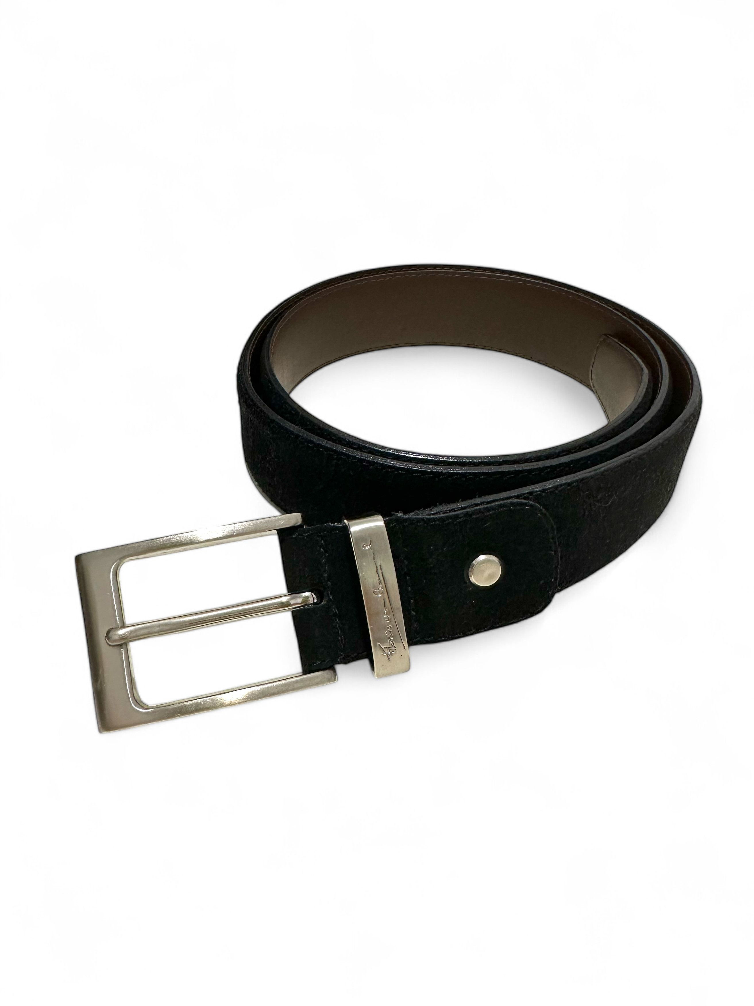 Floris van Bommel Floris Van Bommel Suede Black Belt M-L Size 34 - 2 Thumbnail