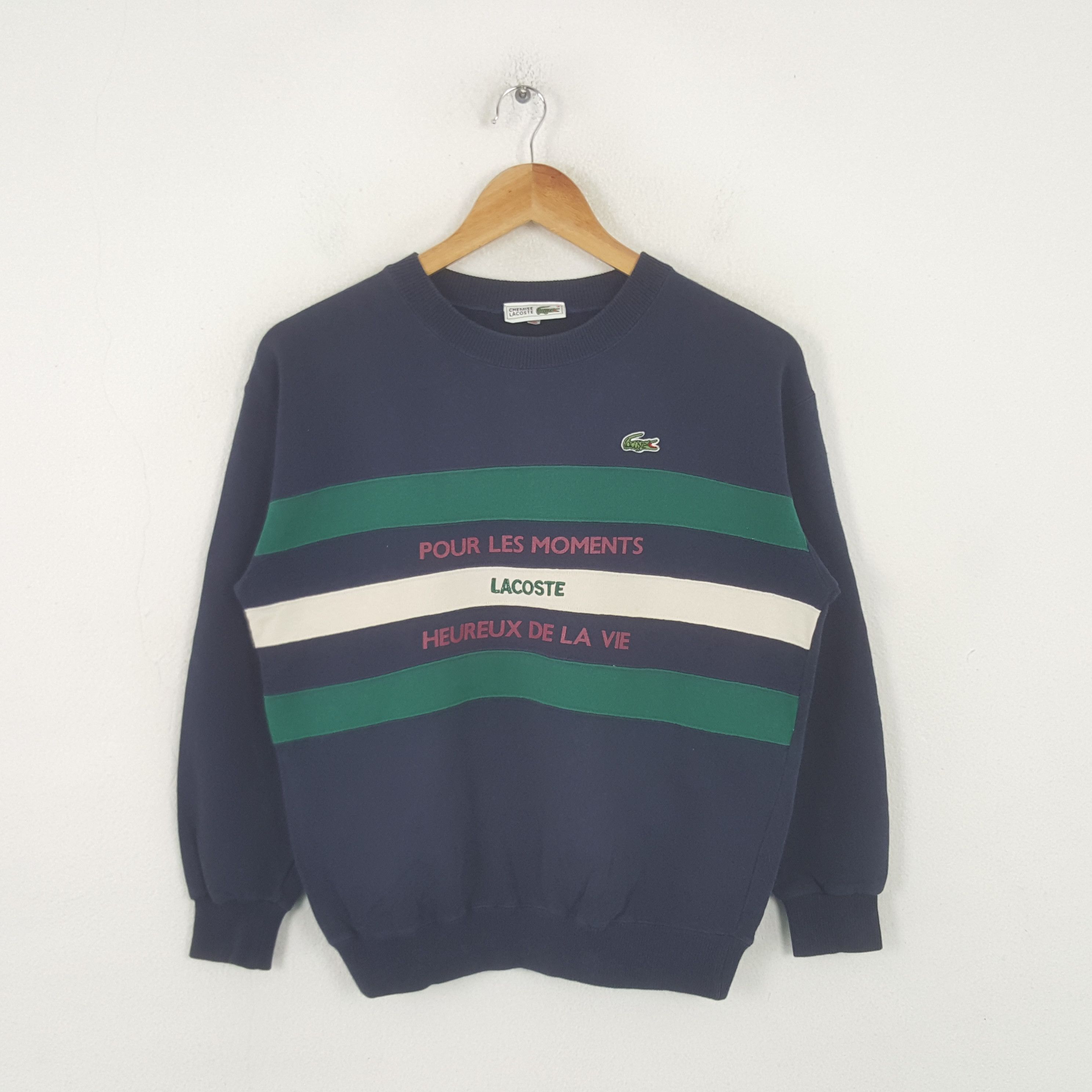 Lacoste Vintage Lacoste Designer Striped Sweatshirt RR9 Size US S / EU 44-46 / 1 - 1 Thumbnail