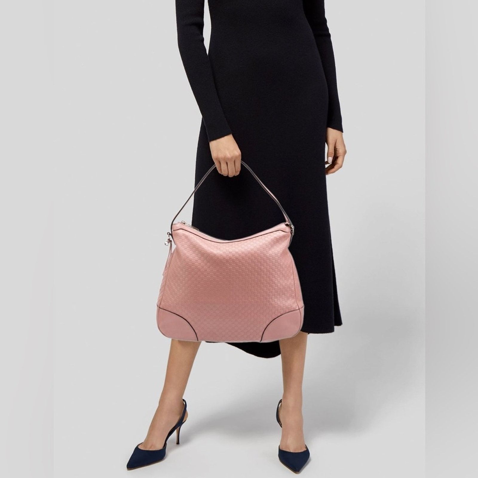 Gucci Gucci Bree Microguccissima GG Hobo Bag Pink 449244 Size ONE SIZE - 16 Thumbnail