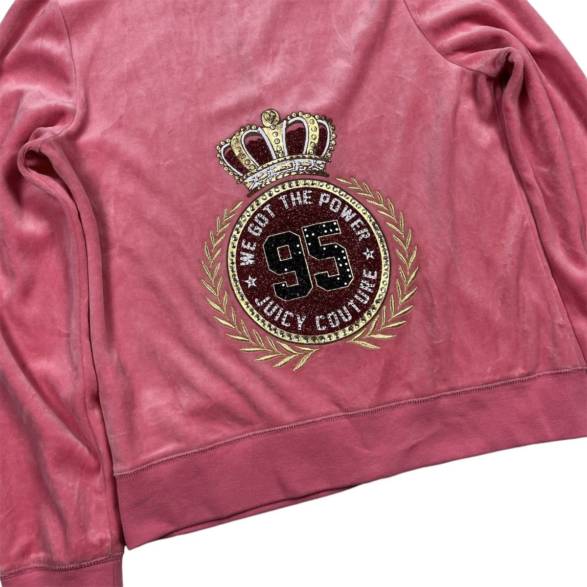Juicy Couture Juicy Couture Black Label Zip Hoodie Velour Pink Size L / US 10 / IT 46 - 2 Thumbnail