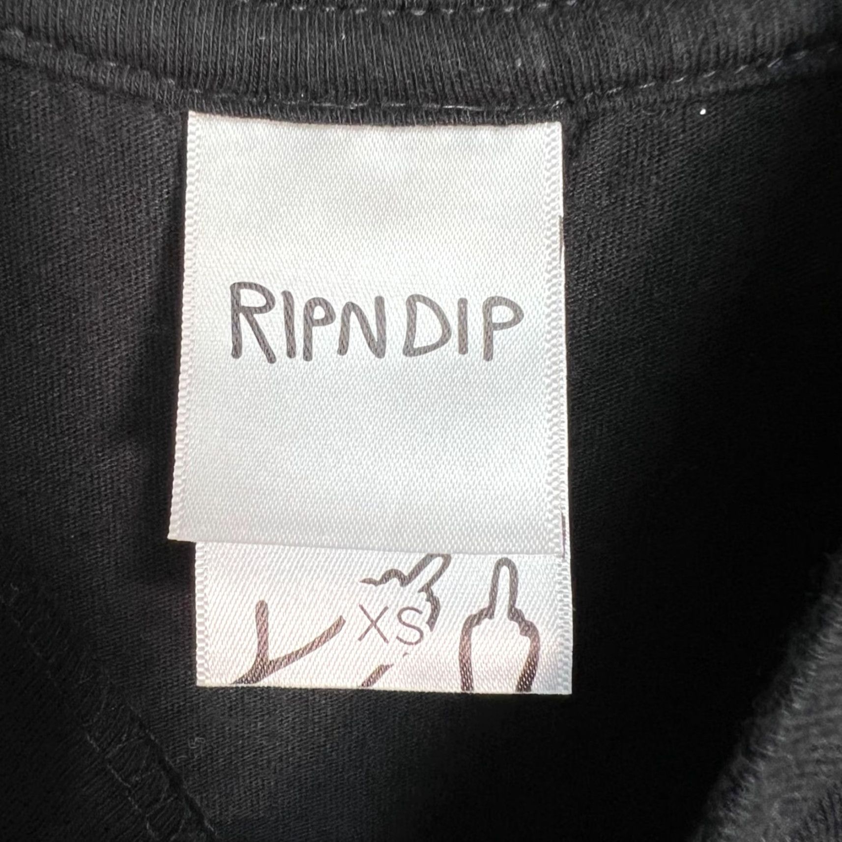 RIPNDIP RIPNDIP Womens XS Black Cotton T-Shirt Cat Pocket Design Made In USA Size XS / US 0-2 / IT 36-38 - 3 Thumbnail