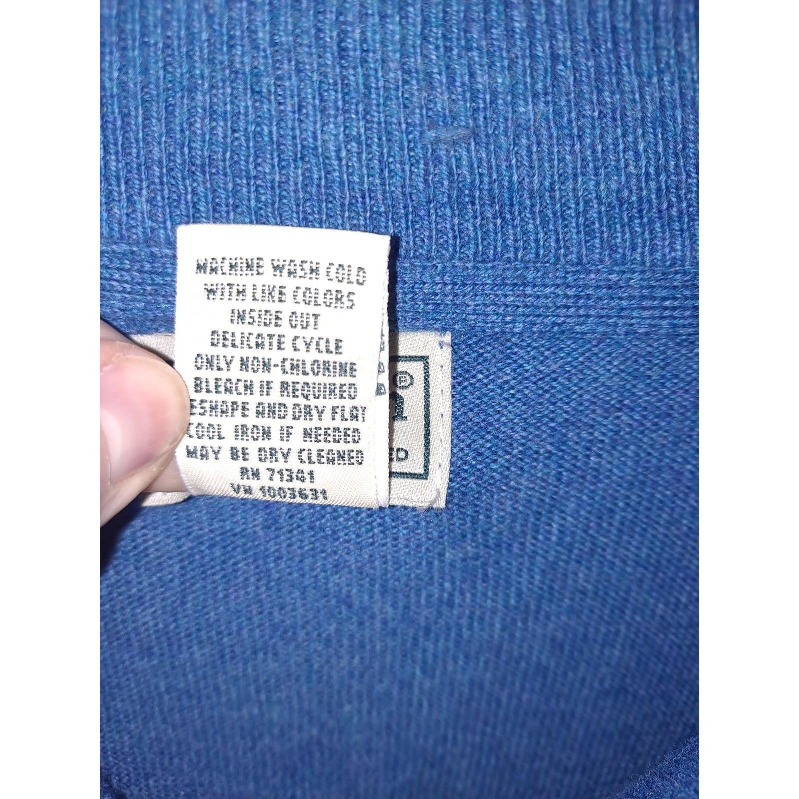 L.L. Bean L.L. Bean 1/4 Zip Cotton/Cashmere Blue Mock Neck Sweater Siz Size US XL / EU 56 / 4 - 5 Thumbnail