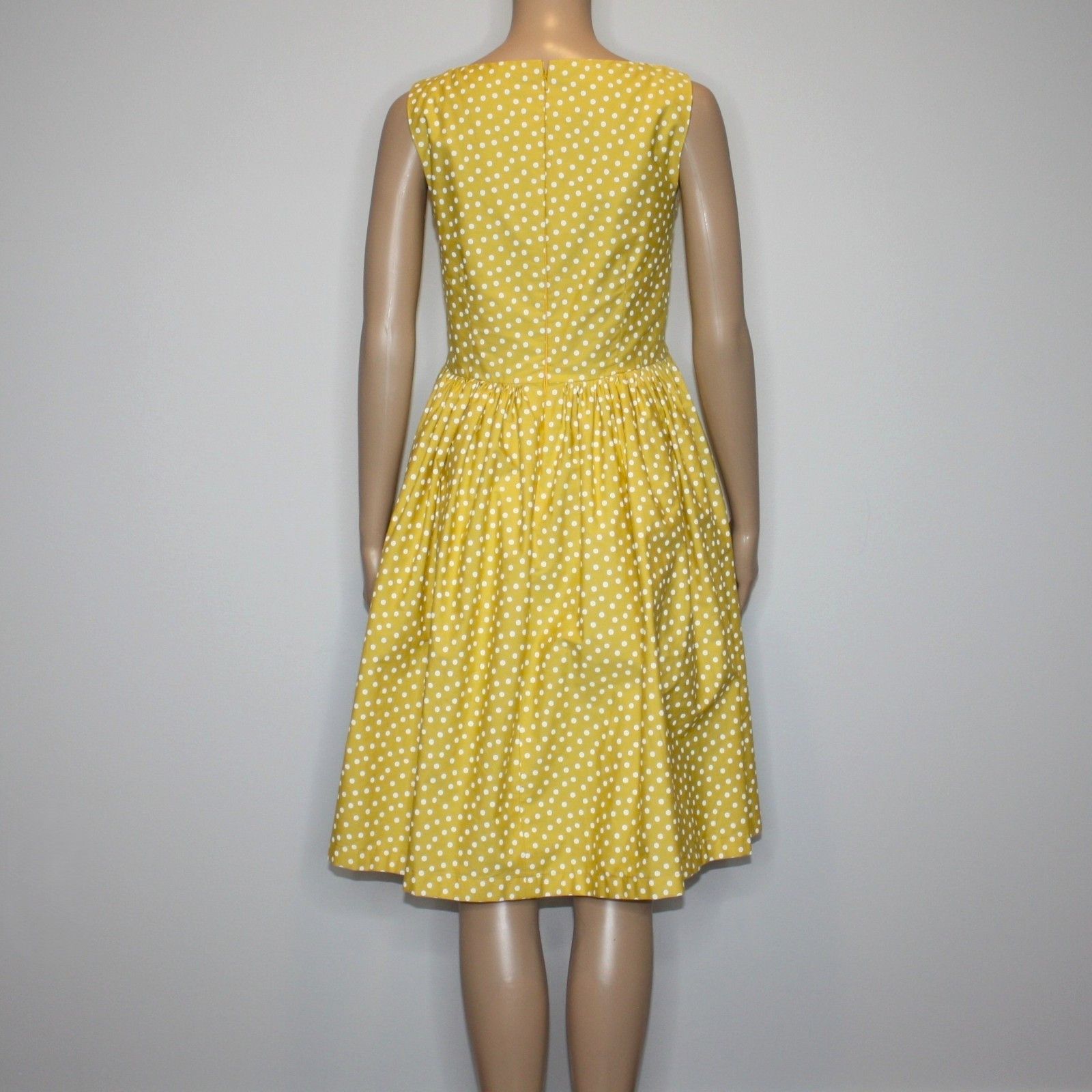 Other Retro Style Mustard Yellow with White Polka Dots Swing Dress Size S / US 4 / IT 40 - 7 Thumbnail