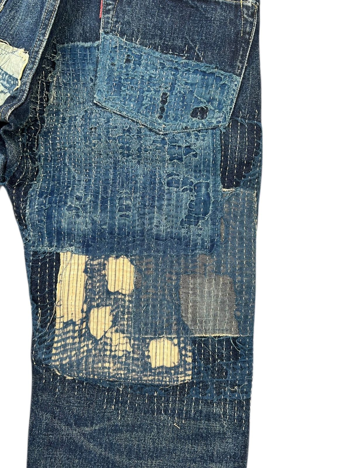 Kapital Kapital Kountry BORO Selvedge Denim Shorts (Kiro Hirata) Size US 31 - 13 Thumbnail