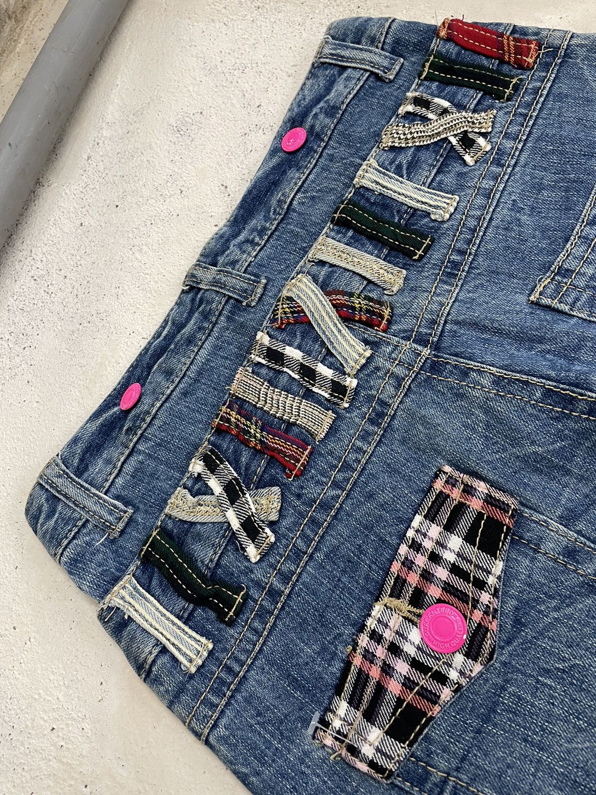 Hidden Double Waist Flying Thrive Patch Tartan Junya Style