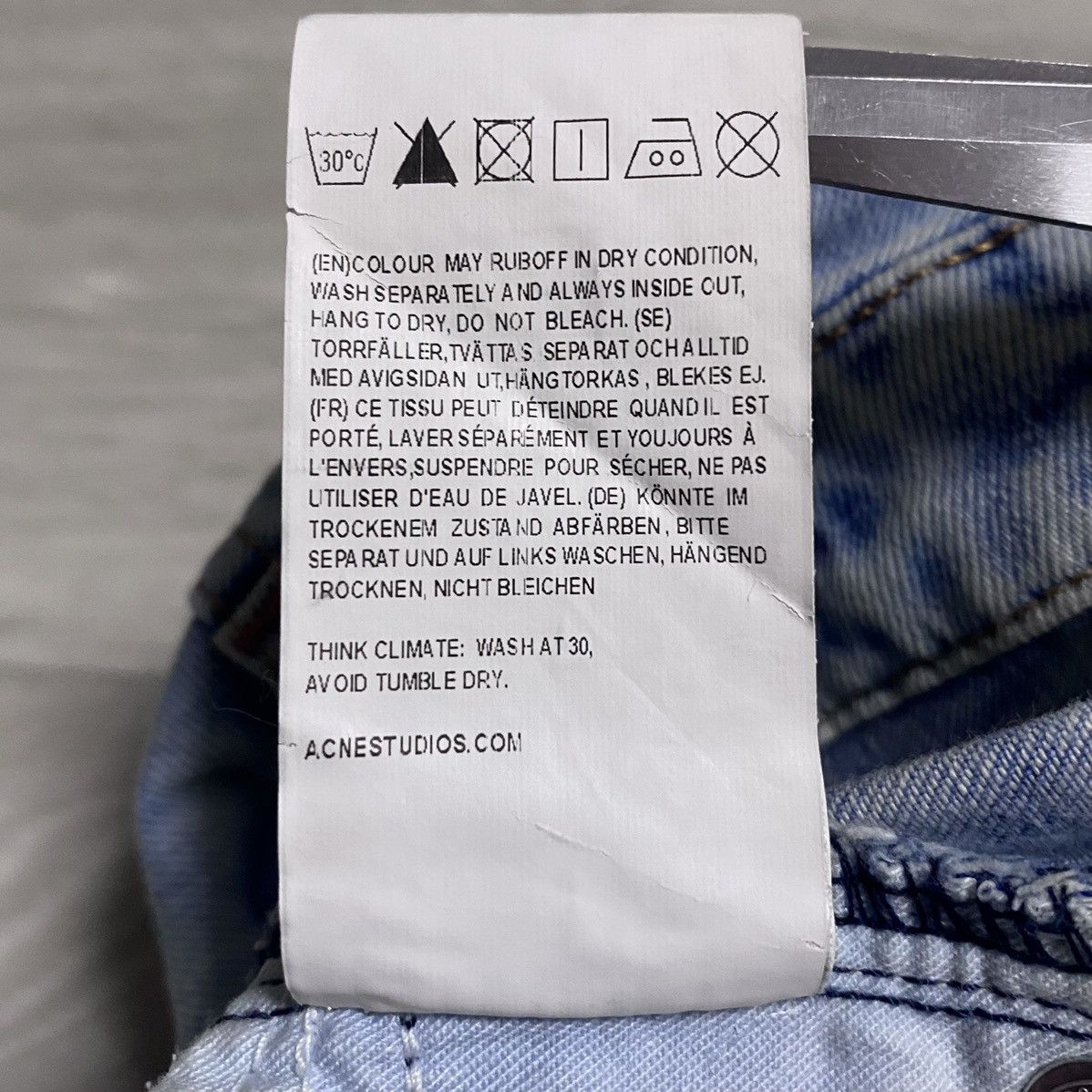 Acne Studios Women’s Acne Studios Flex S Silver Vint Bleached Denim Jeans Size 26" / US 2 / IT 38 - 19 Thumbnail