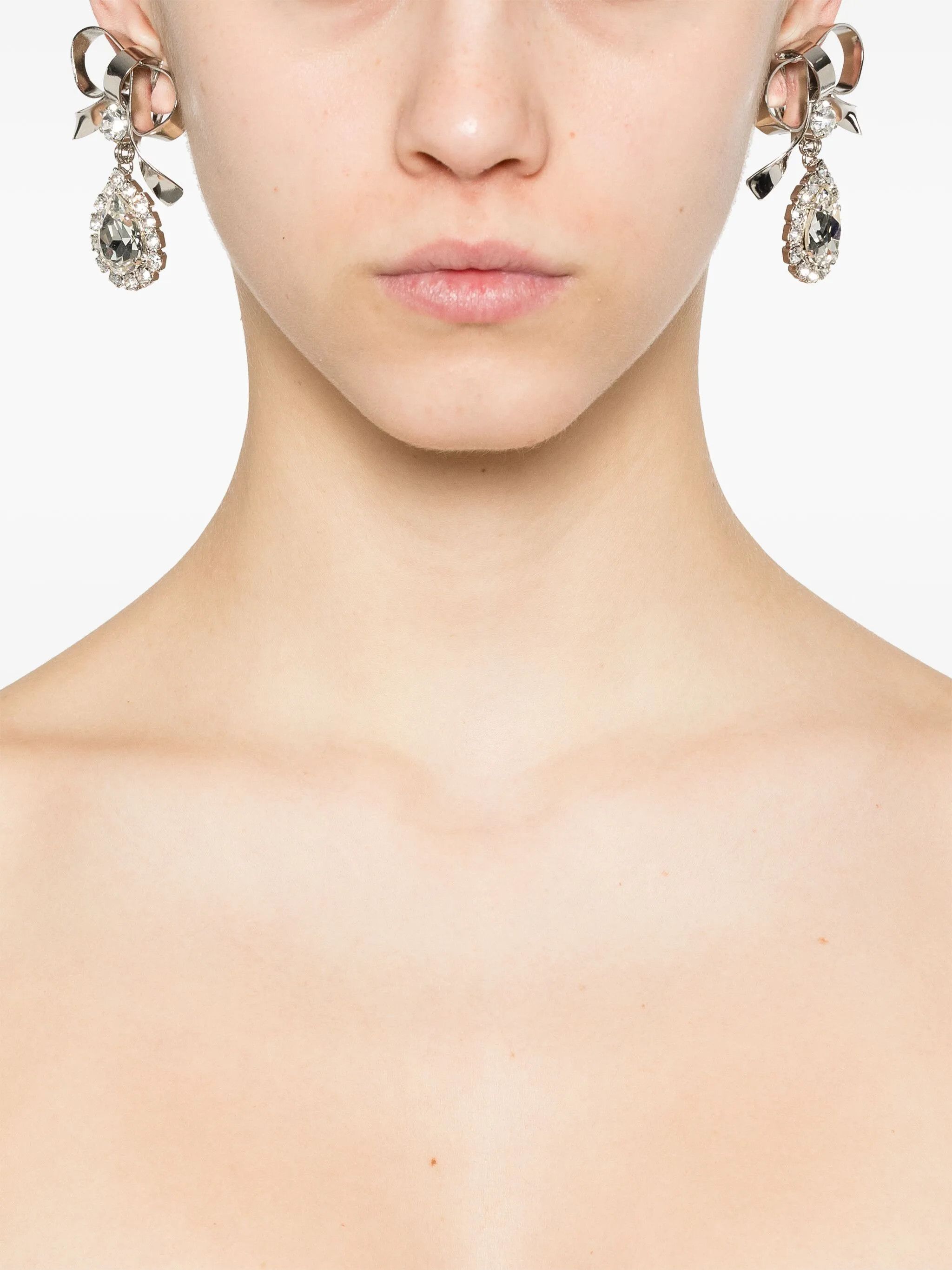 Alessandra Rich o1s22i1n0225 Size: OS / Bow Earrings in Silver Size ONE SIZE - 2 Thumbnail