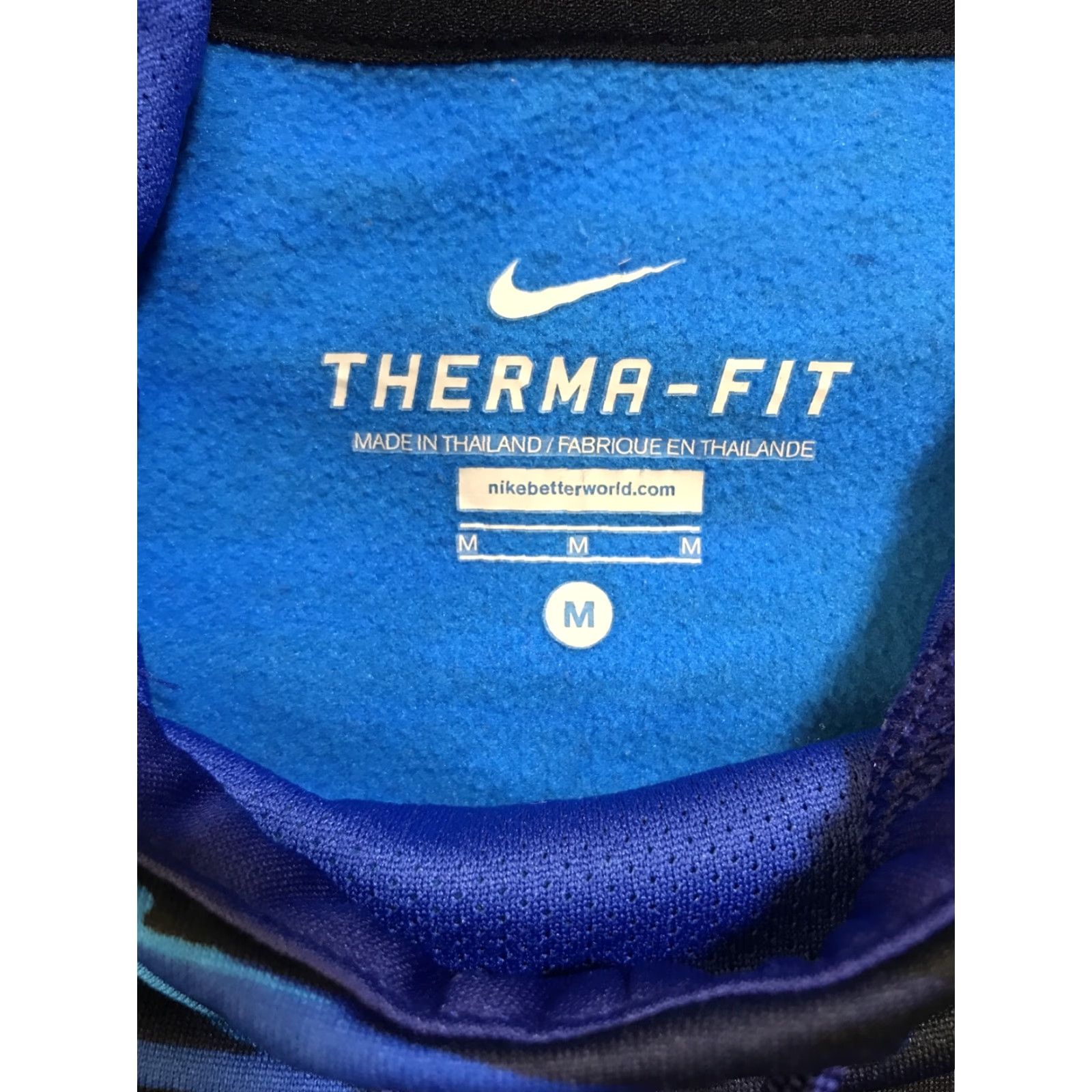 Nike Nike Womens Hoodie Sweatshirt Fleece Therma Fit Running M Blue Camo High Neck Size M / US 6-8 / IT 42-44 - 3 Thumbnail