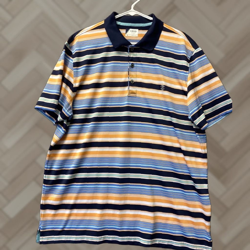Izod IZOD Polo Shirt Men XL Striped Golf Polo Outdoor 112-20 Size US XL / EU 56 / 4 - 1 Thumbnail