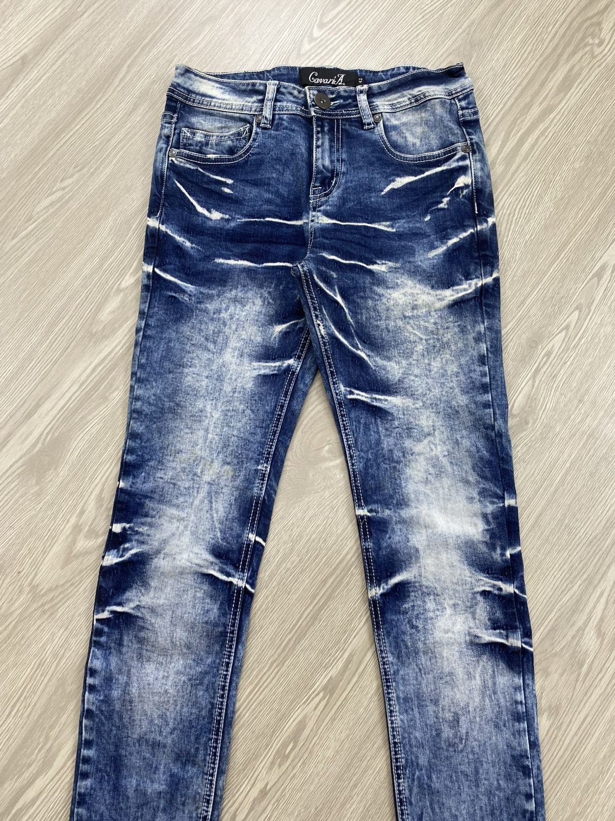 If Six Was Nine × Le Grande Bleu (L.G.B.) × Tornado Mart 2000s Cavaria Fuga Clawmark Nice Faded Skinny Jeans Size US 26 / EU 42 - 2 Thumbnail
