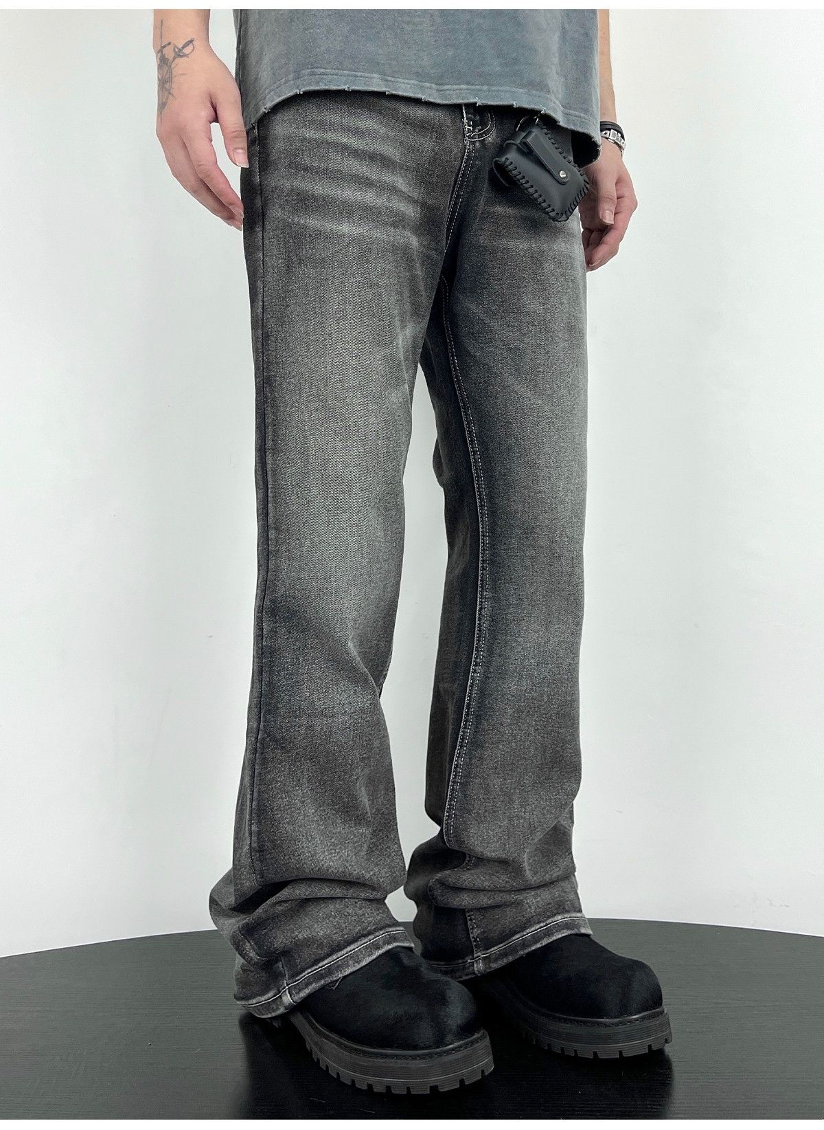flared yuppie distressed grunge jeans