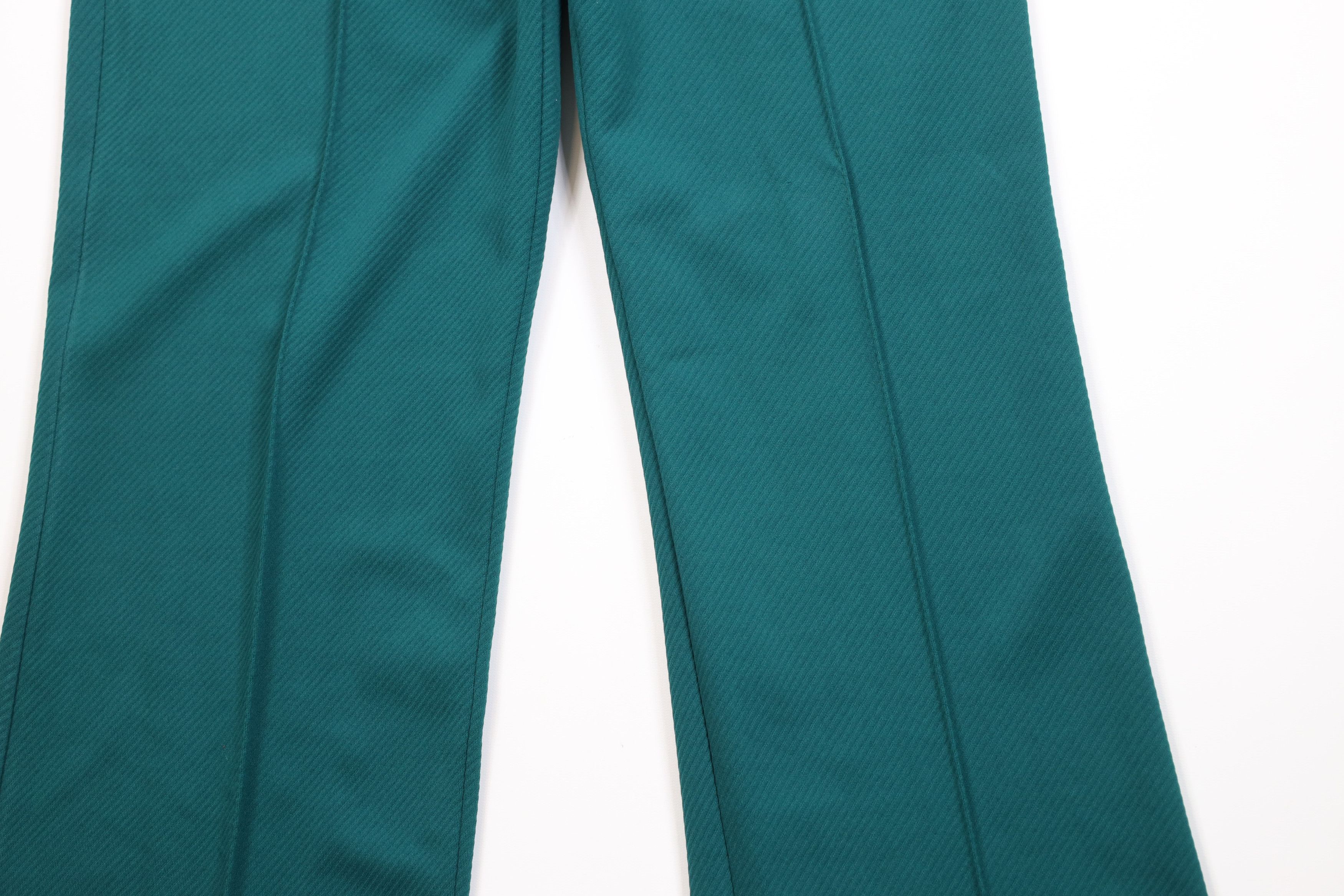 Vintage Vintage 70s Streetwear Bell Bottoms Pants Green Polyester Size 38" / US 16 / IT 52 - 3 Thumbnail