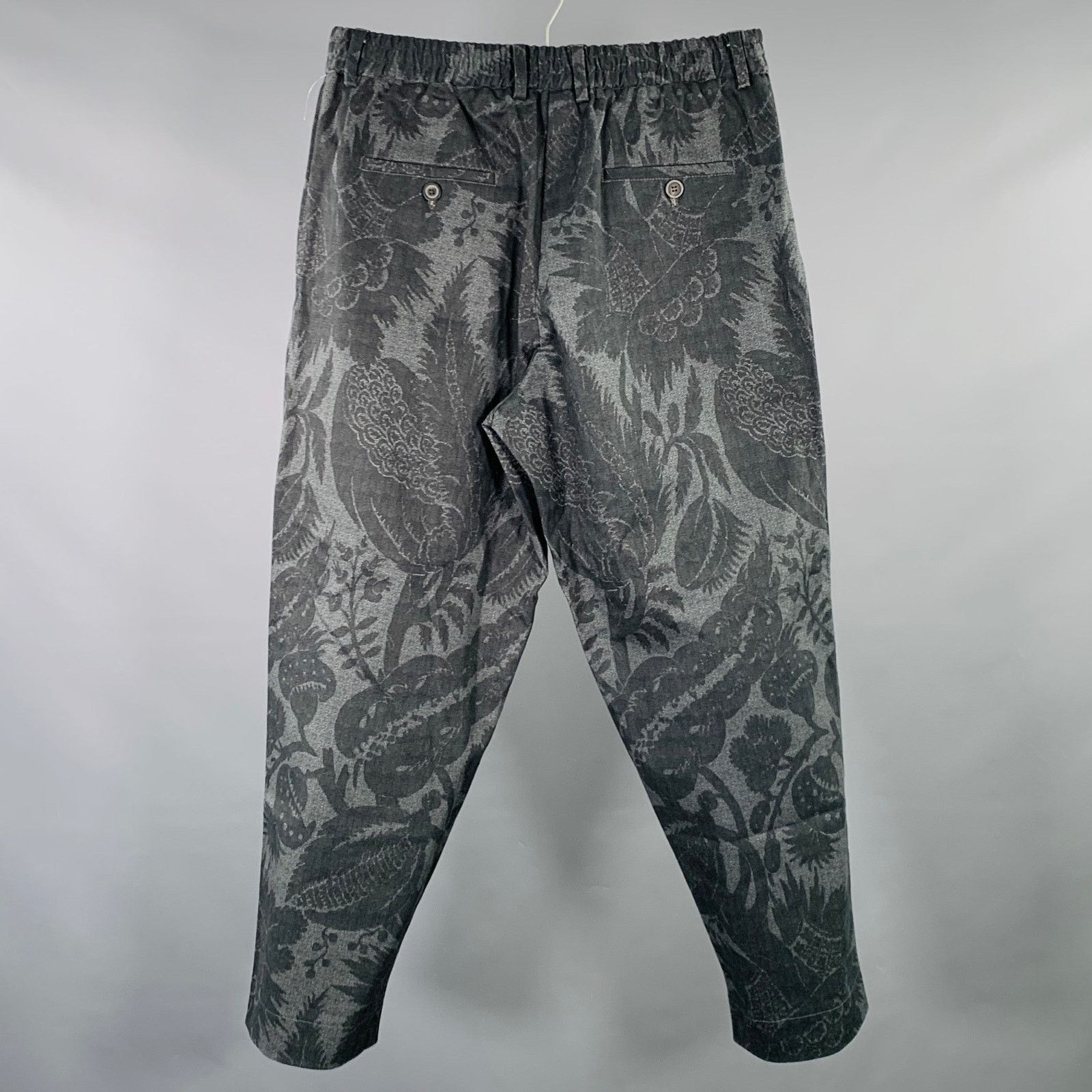 Pierre-Louis Mascia Size M Grey Black Print Cotton Blend Casual Pants Size US 29 - 2 Thumbnail