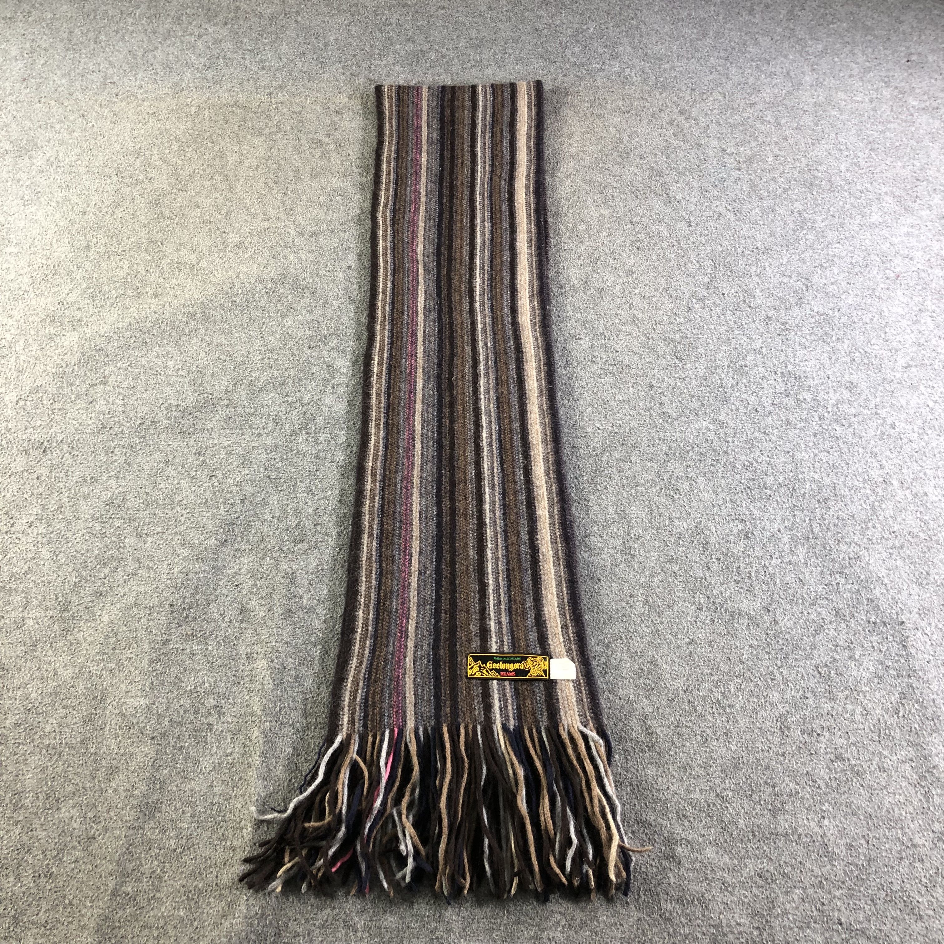 Beams Plus Beams Striped Knit Wool/Angora Scarf Muffler V2026 Size ONE SIZE - 2 Thumbnail