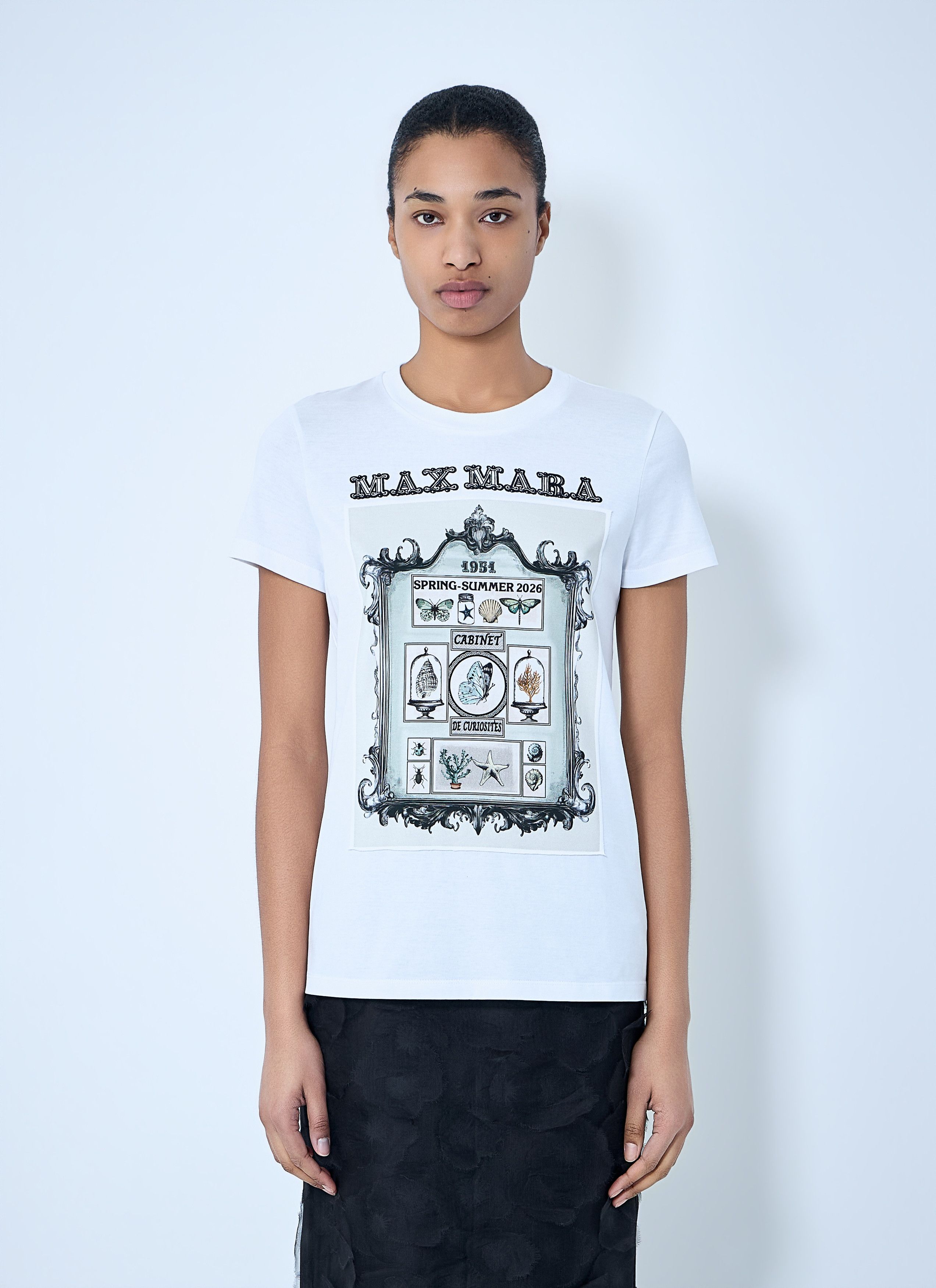 Max Mara Graphic Print Cotton T-Shirt Size XS / US 0-2 / IT 36-38 - 1 Thumbnail