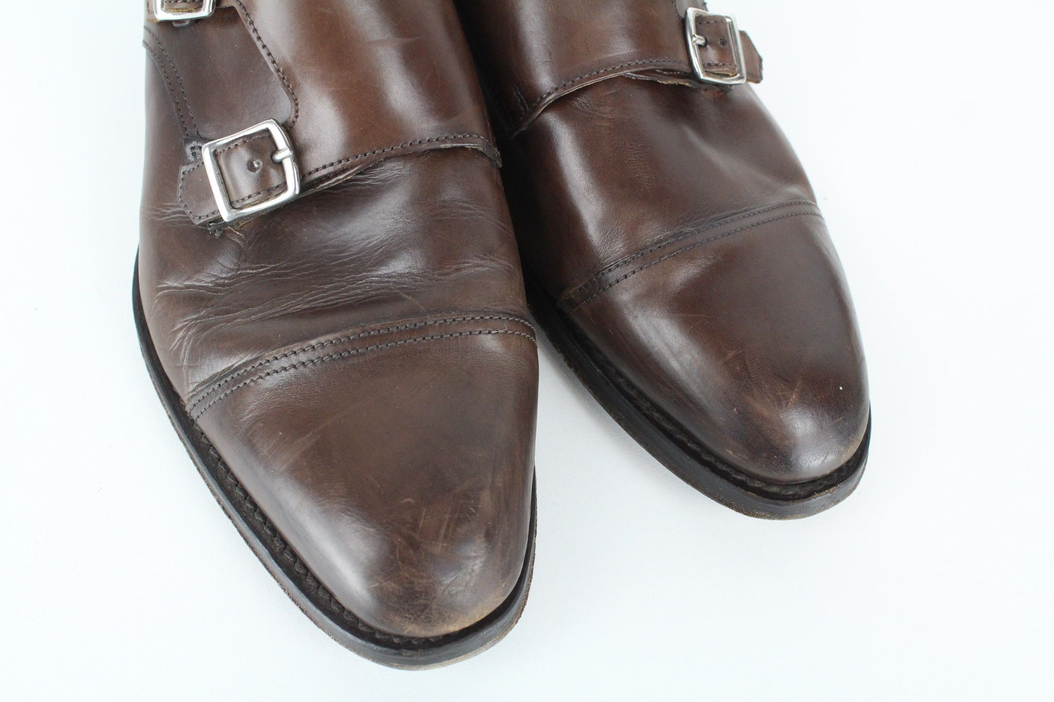 Suitsupply EU39.5 Brown Double Monk Leather Shoes 73440 Size US 6.5 / EU 39-40 - 11 Thumbnail