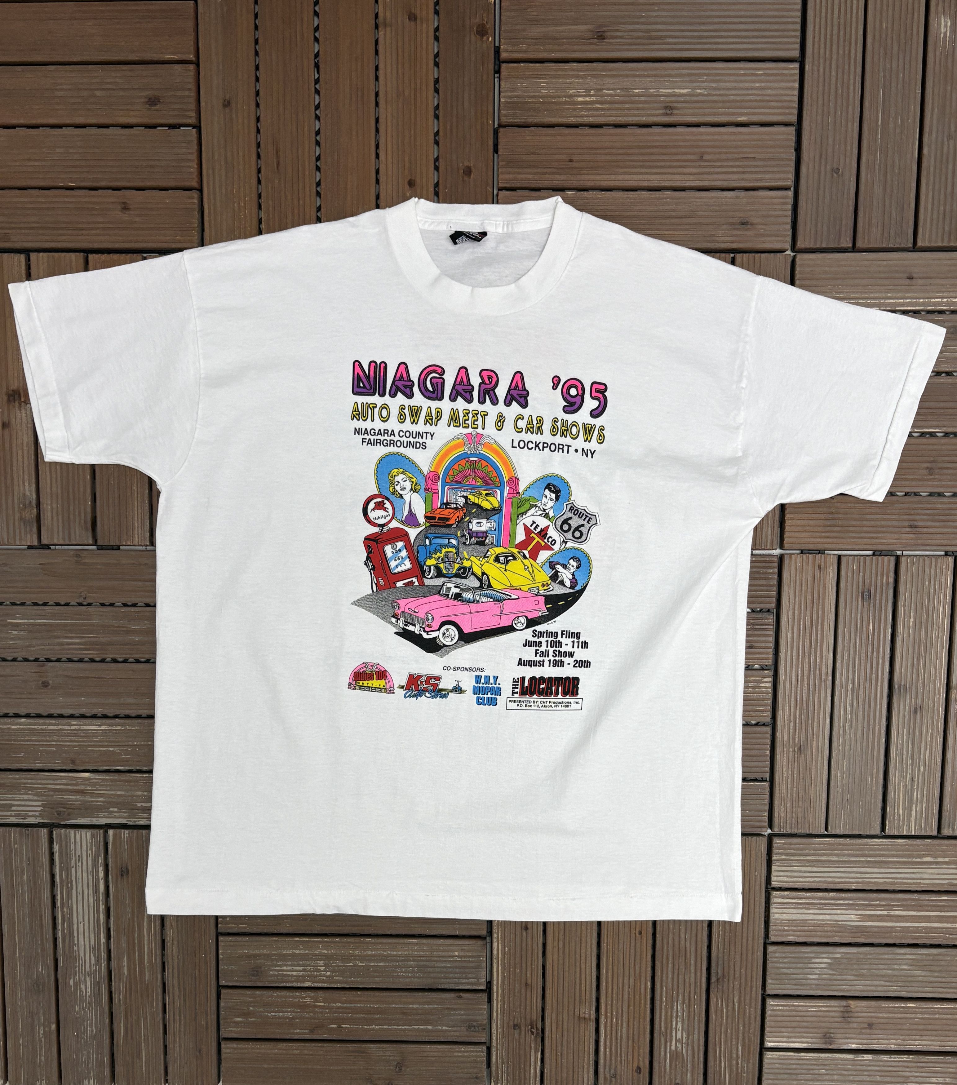 Vintage Niagara '95 Auto Swap Car Shows Vintage White T-Shirt Tee Size US XXL / EU 58 / 5 - 1 Thumbnail
